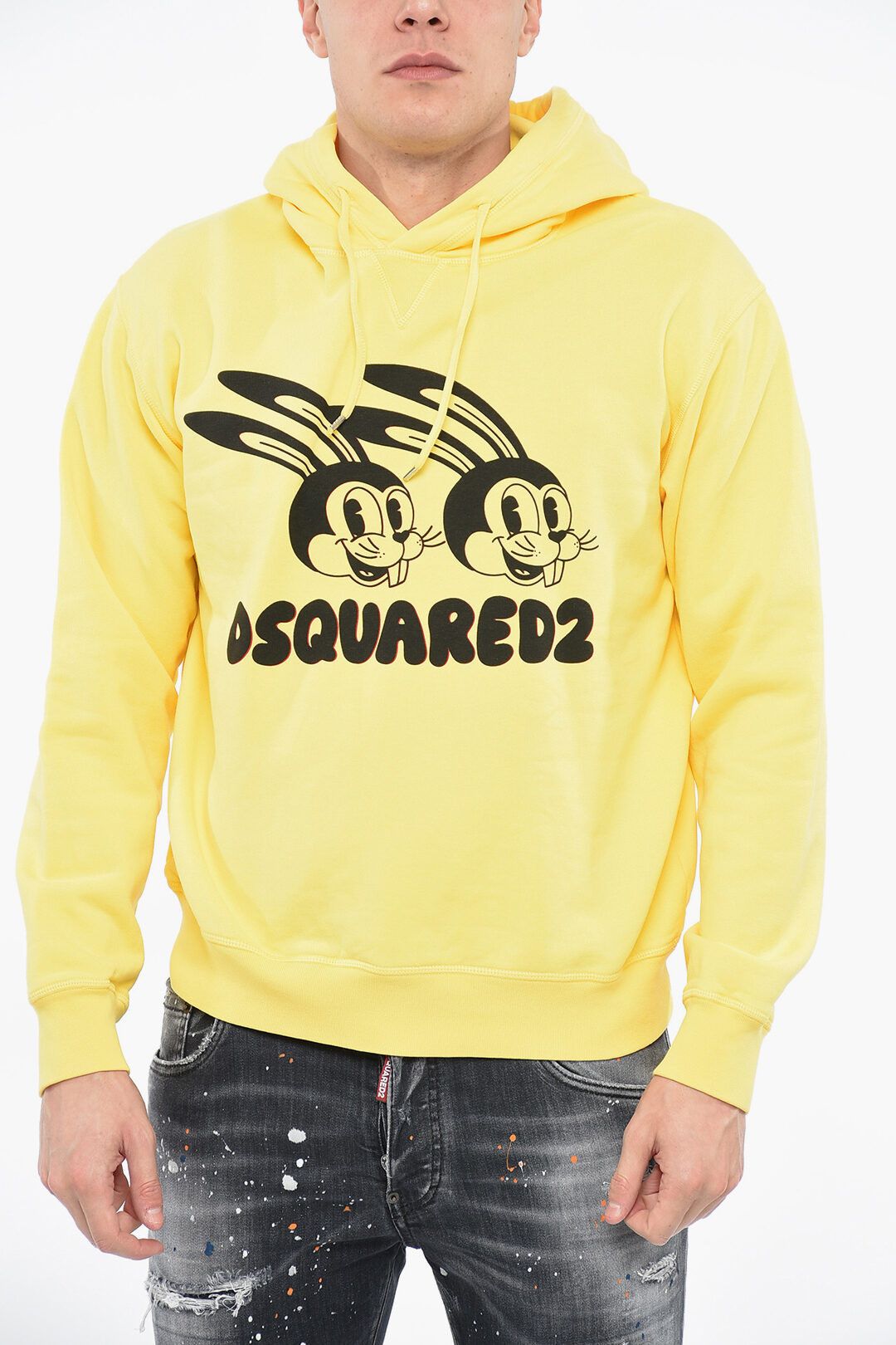 Image of Dsquared2 Og1Mm0424 Lunar N.y Hoodie In Yellow, Men's (Size XL)