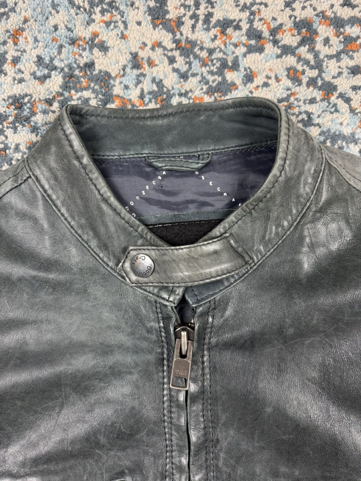 Designer × Vintage Vintage 90s Goose Craft real leather biker jacket boxy Size US XL / EU 56 / 4 - 12 Thumbnail