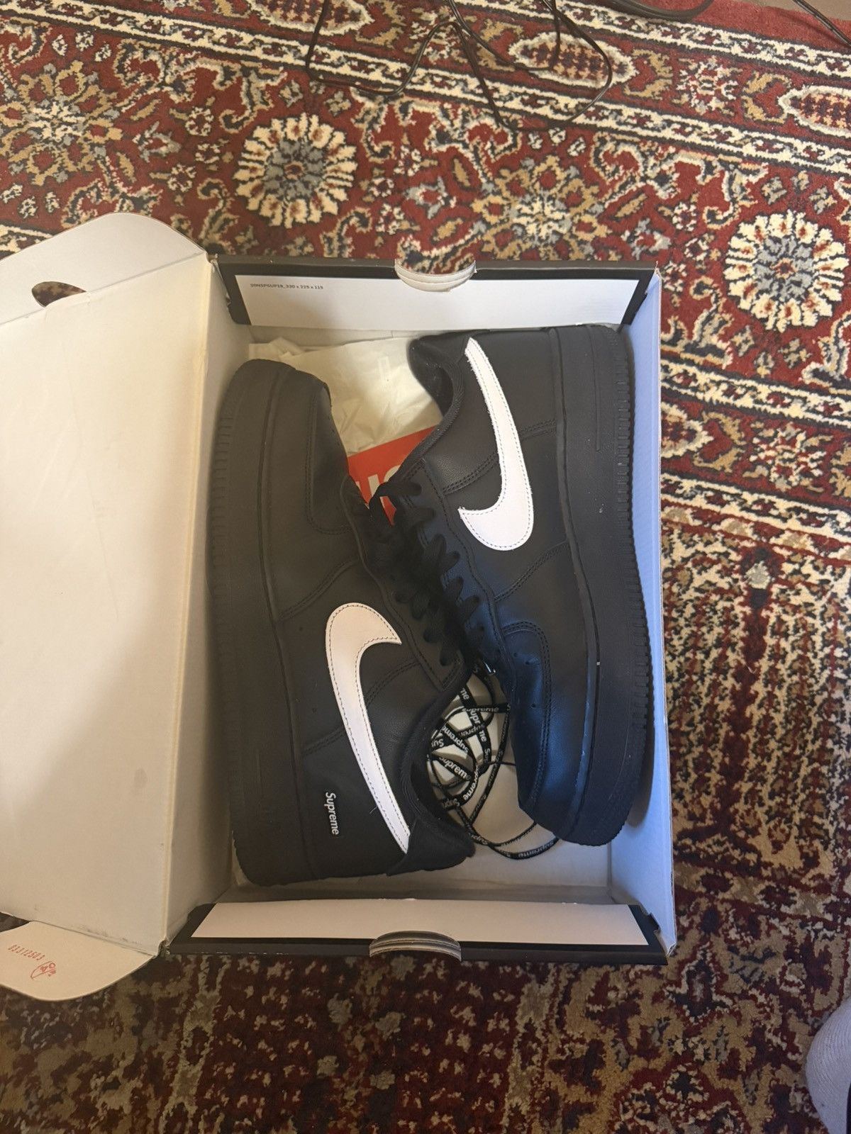 Nike × Supreme Supreme AF1 Black White Sz 9 Size US 9 / EU 42 - 7 Thumbnail
