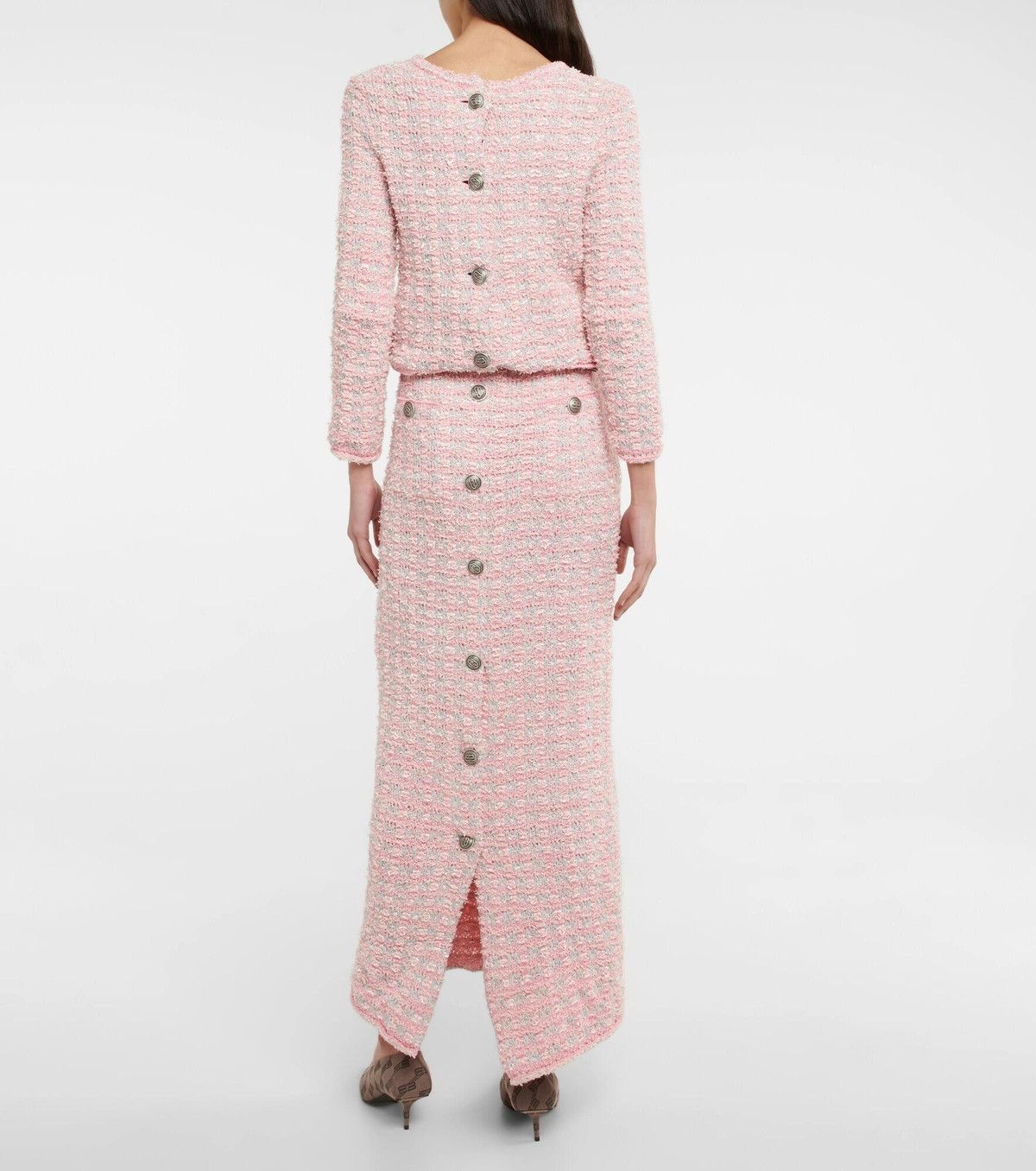Balenciaga o1y0625 Midi Skirt in Pink Size 26" / US 2 / IT 38 - 5 Thumbnail