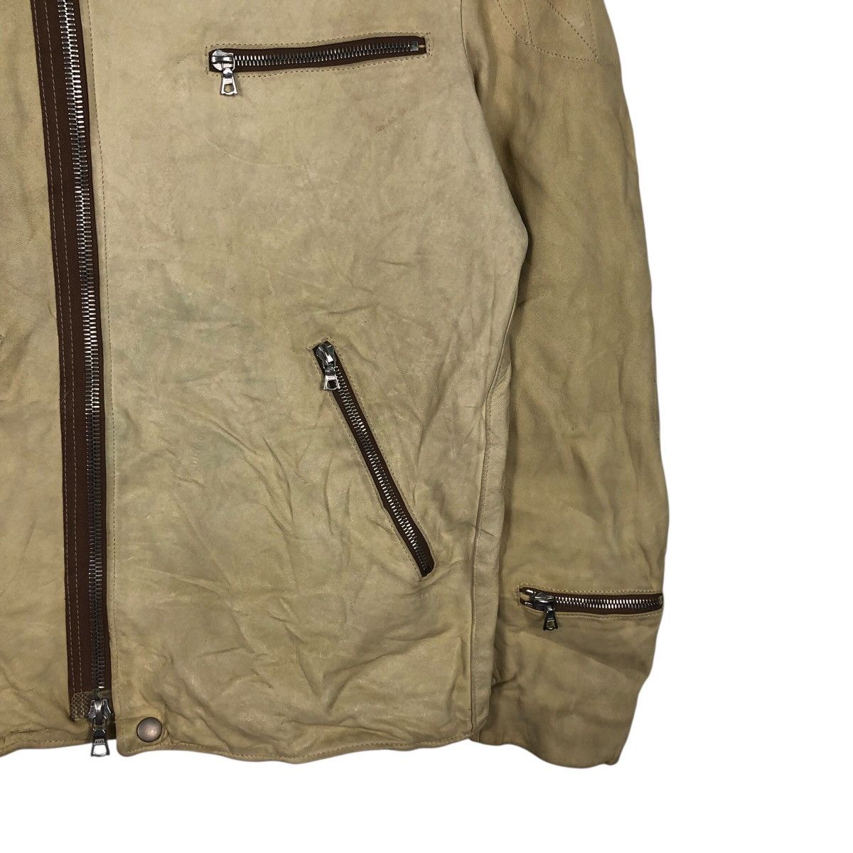 Japanese Brand Vintage Biker Leather Jacket Phase Riri Zipper Issey Miyake Size US S / EU 44-46 / 1 - 6 Thumbnail