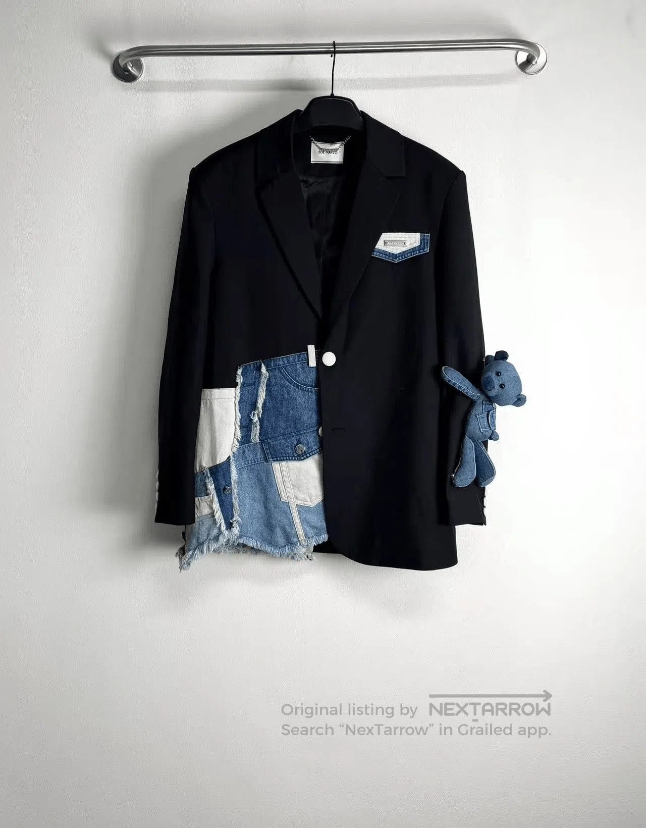 13DE MARZO 13DE MARZO Black Denim Bear Blazer. Size M / US 6-8 / IT 42-44 - 1 Thumbnail