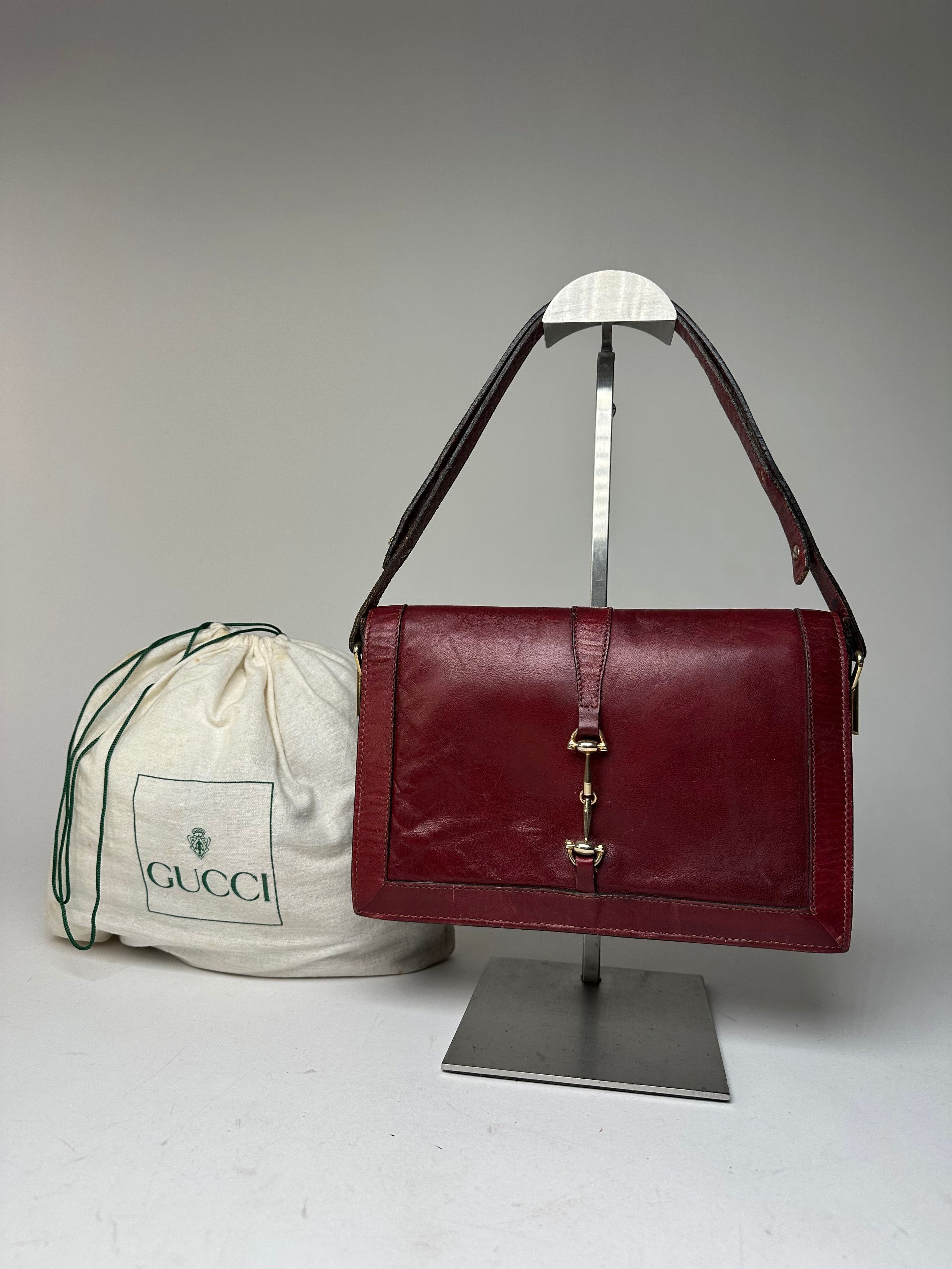 Gucci Vintage Horsebit 2Way Bag Burgundy Size ONE SIZE - 1 Thumbnail