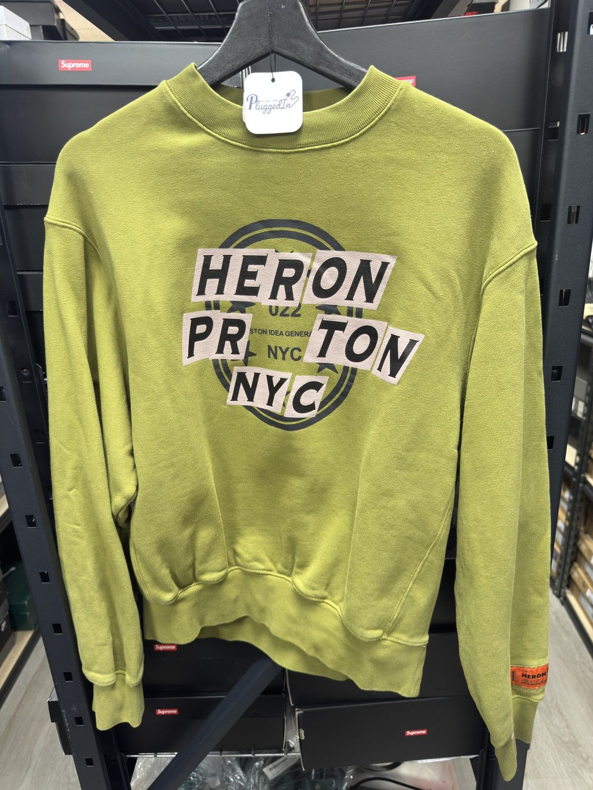 Heron Preston Heron Preston Olive Crewneck Size US S / EU 44-46 / 1 - 1 Thumbnail