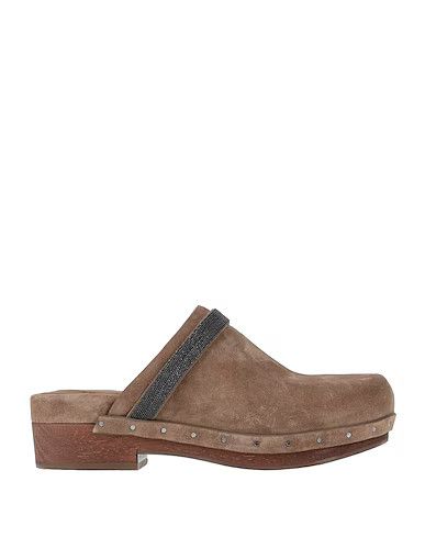 image of Brunello Cucinelli O1W1Db10524 Slippers In Brown, Women's