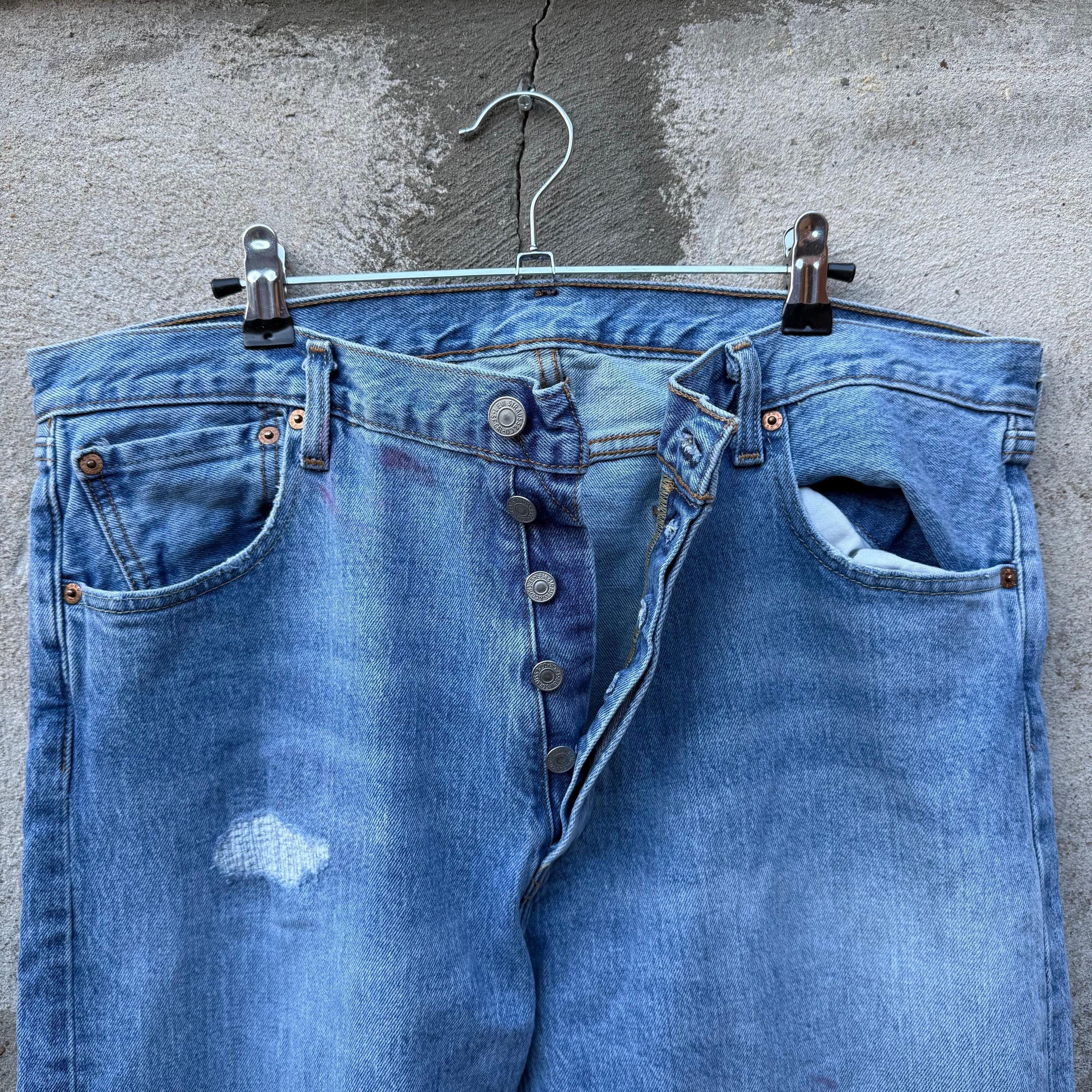 Levi's × Vintage Vintage Levi's 501 Repaired Denim Jeans Size US 36 / EU 52 - 3 Thumbnail