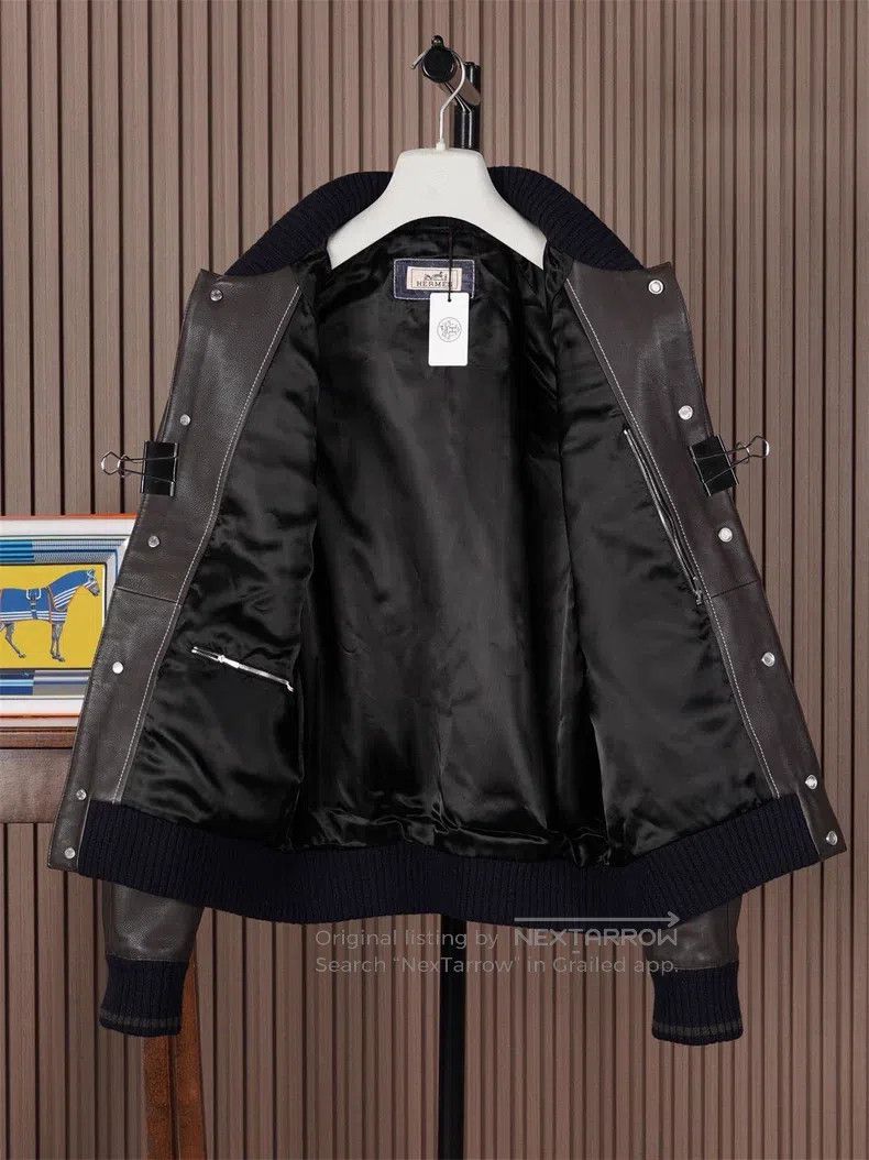 Hermes Hermes Men's Frosted Crocodile Leather Baseball Jacket Size US M / EU 48-50 / 2 - 3 Thumbnail
