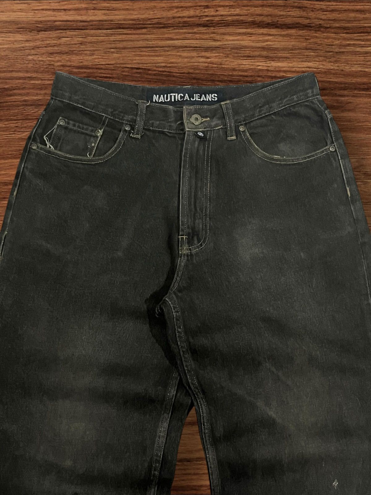 Le Grande Bleu (L.G.B.) × Nautica ⚡️Baggy⚡️Sick Nautica Grunge Style Distressed Frayed Leg Jeans Size US 32 / EU 48 - 4 Thumbnail