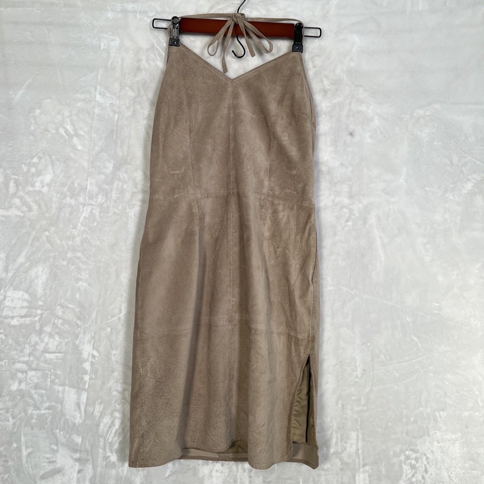 Express Express world brand tan genuine leather sundress size 9/10 Size M / US 6-8 / IT 42-44 - 1 Thumbnail