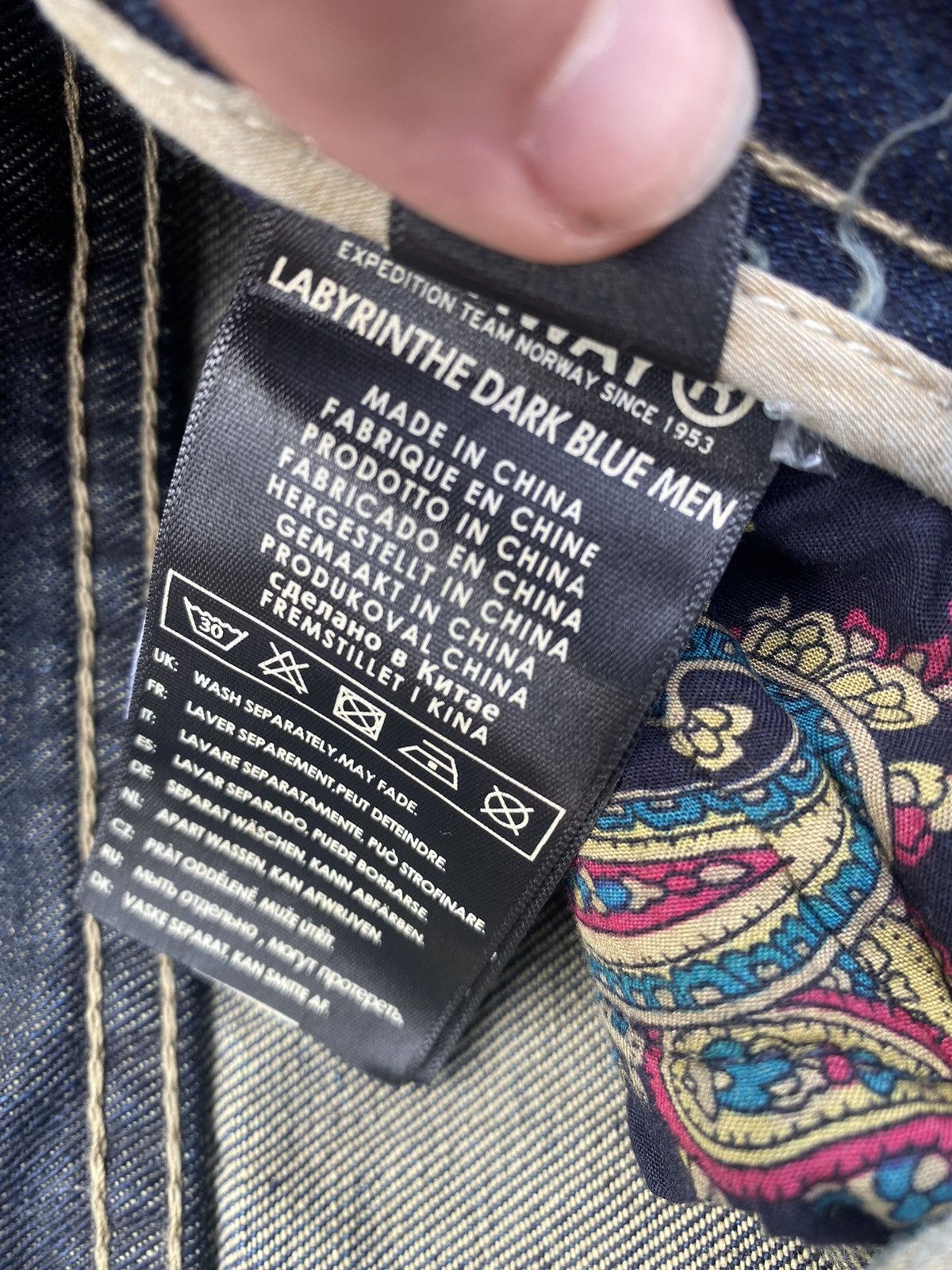 Japanese Brand Vintage Geographical Norway Labirinthe Jeans Blue Mens Size US 33 - 10 Thumbnail