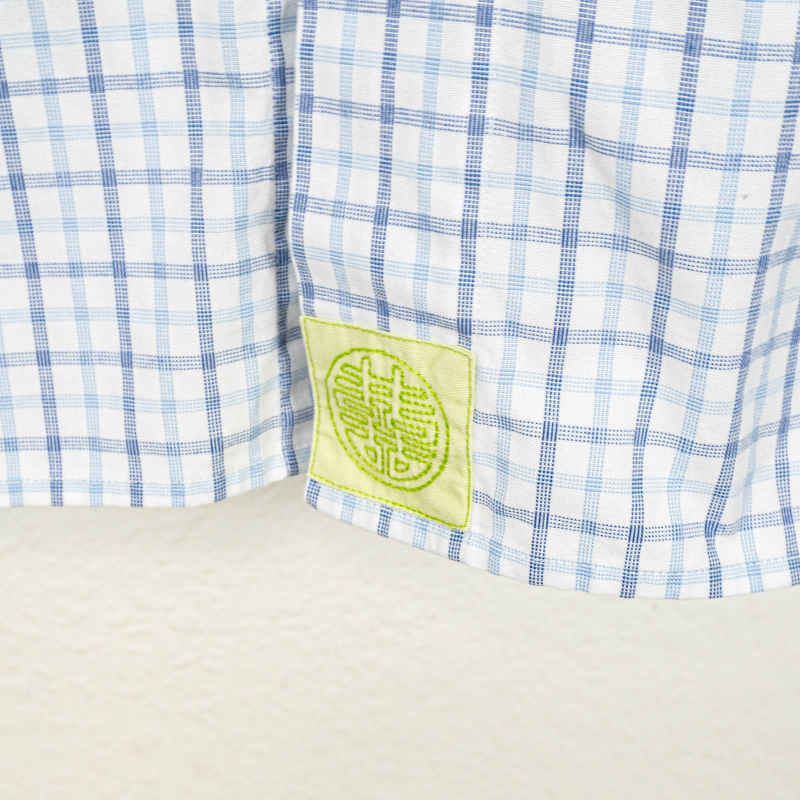 Shanghai Tang Shanghai Tang Blue check Mandarin Collar button down XL Size US XL / EU 56 / 4 - 7 Thumbnail