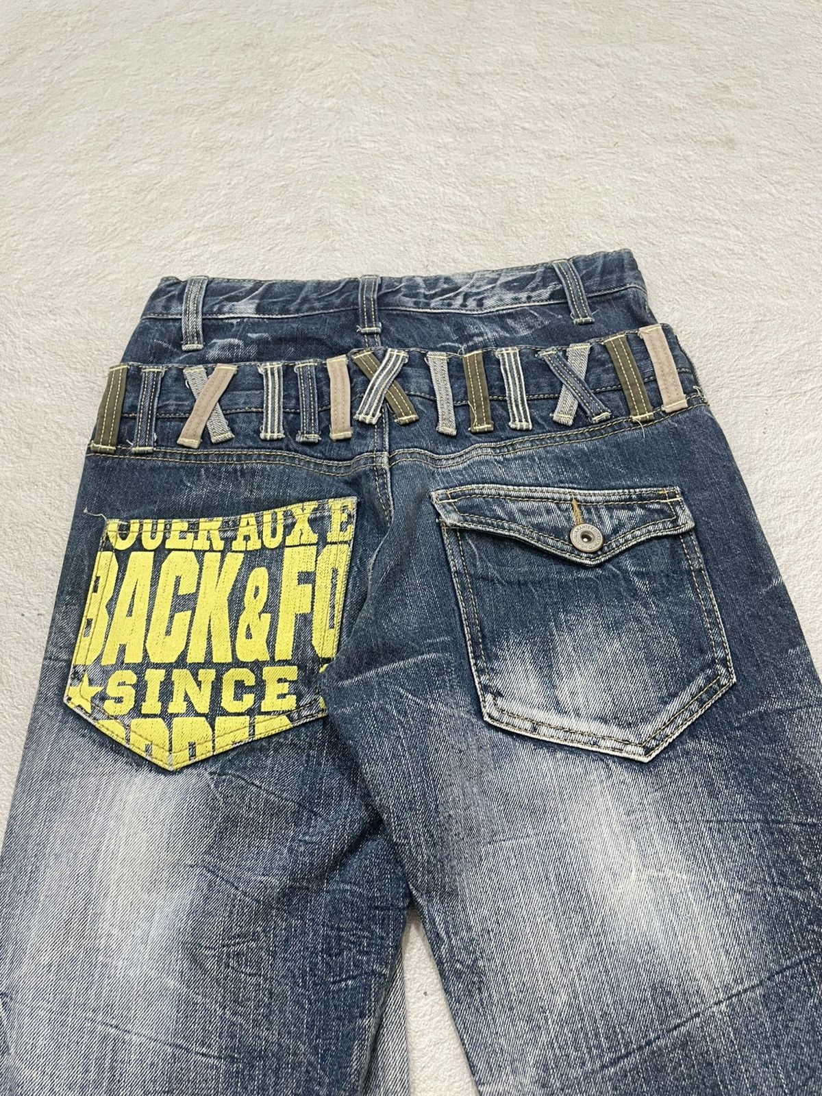 Japanese Brand 2000s Nylaus Double Waist Pants Multi Pocket Stonewash Y2K Size US 26 / EU 42 - 7 Thumbnail
