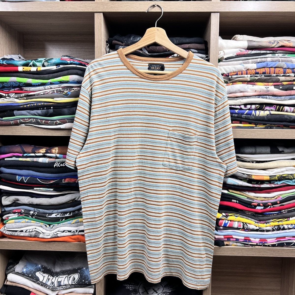 Beams Plus VTG BEAMS PLUS SINGLE POCKET STRIPE TEE Size US L / EU 52-54 / 3 - 1 Thumbnail