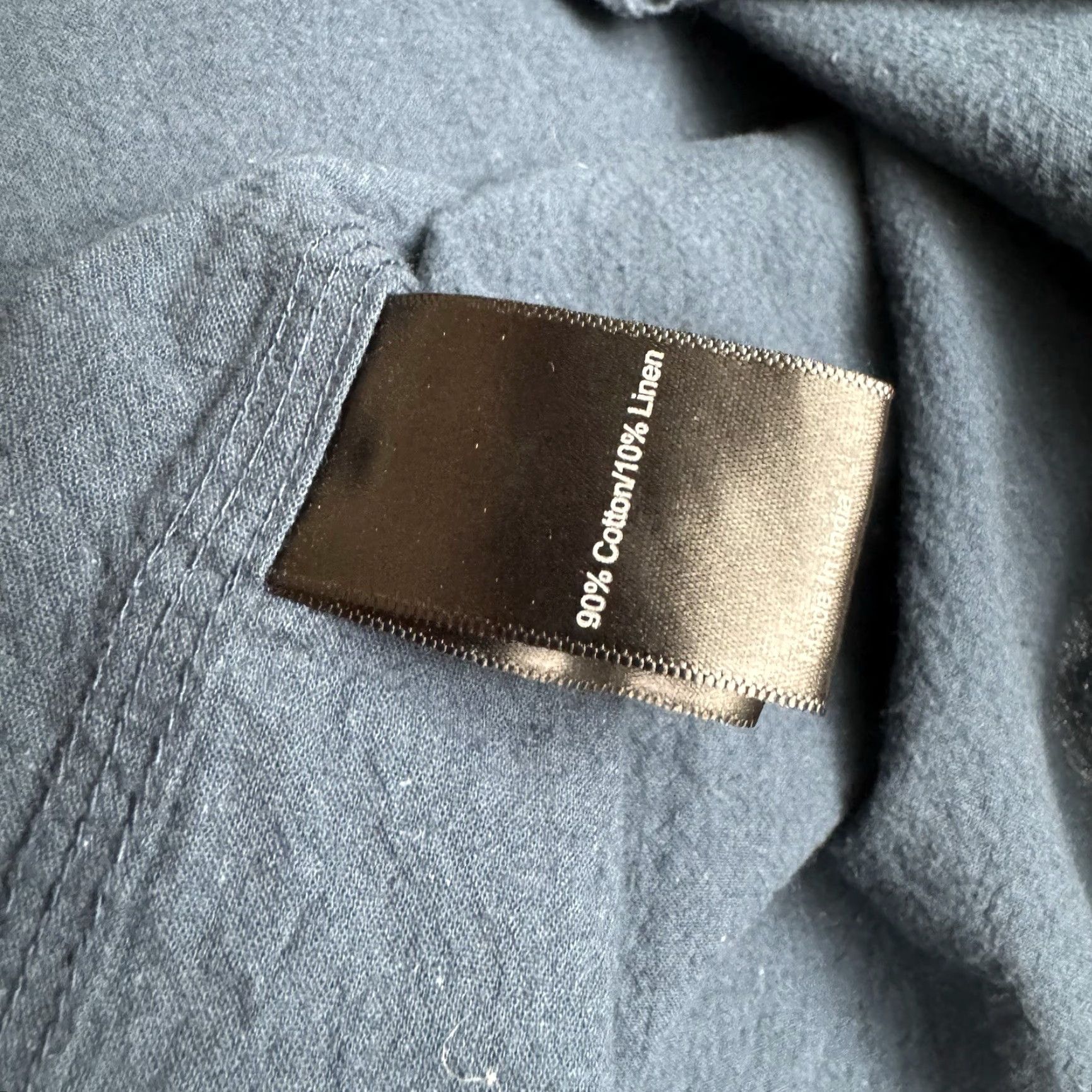 Flint And Tinder Flint and Tinder Shirt Men Blue Short Sleeve Button-Up Cotton Linen Blend M Size US 31 - 4 Thumbnail