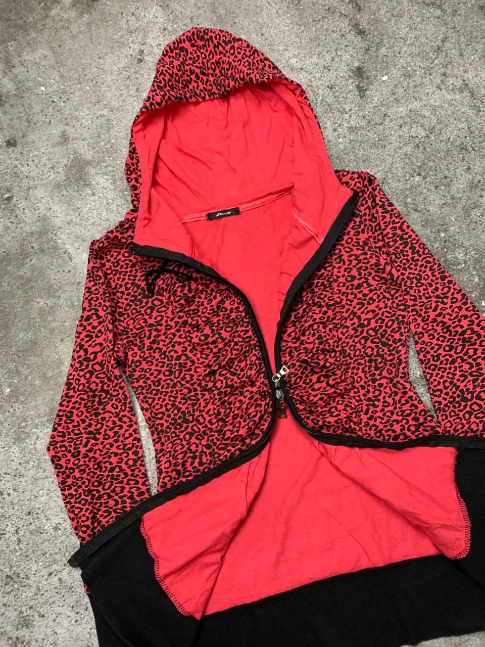 Japanese Brand Y2k Style Dosch Leopard Zipper Hoodie Size M / US 6-8 / IT 42-44 - 4 Thumbnail