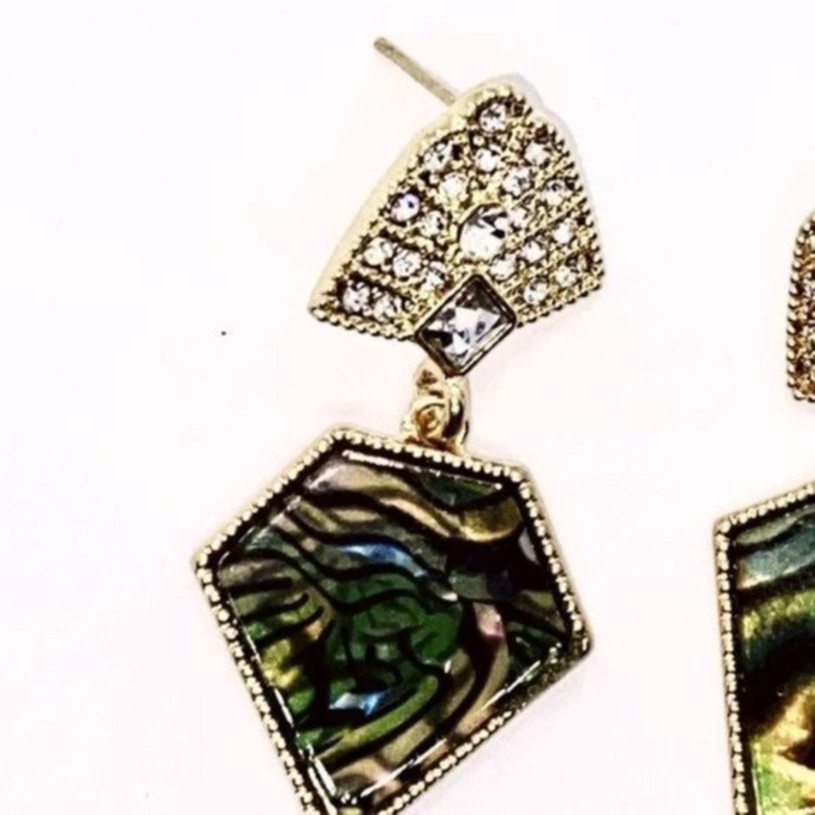 Other NWT Gold-Tone Crystal Abalone Colored Dangle Earrings Size ONE SIZE - 6 Thumbnail