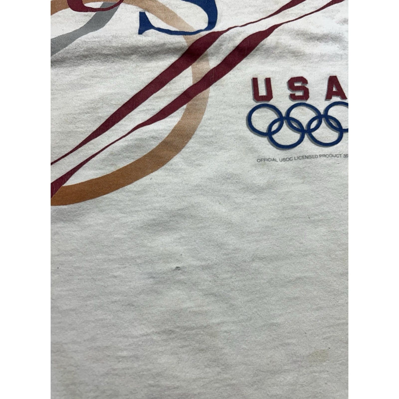 Hanes VINTAGE 90s graphic T-Shirt USA Olympics 1996 Hanes XL Grunge White Mens XL Size US XL / EU 56 / 4 - 4 Thumbnail