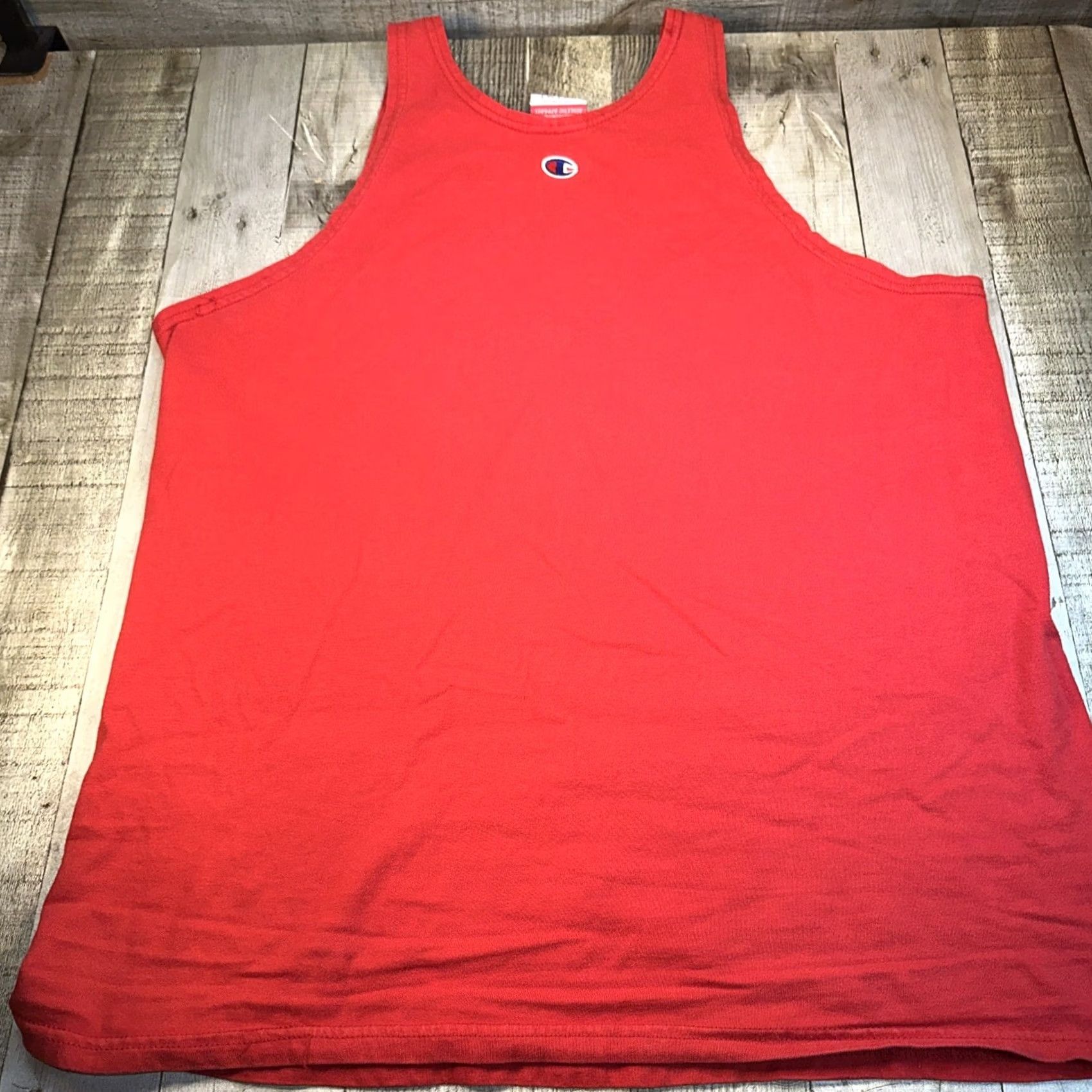 Champion VINTAGE Champion Tank Top Men M Red Script Logo 90s Regular Short Sleeve? Size US M / EU 48-50 / 2 - 8 Thumbnail