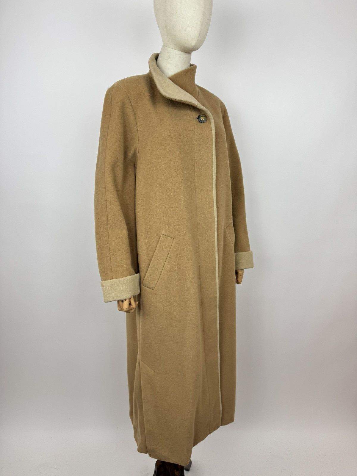 Other Delmod Wool Blend Coat Vintage Merino Velour Beige Peacoat Size S / US 4 / IT 40 - 5 Thumbnail