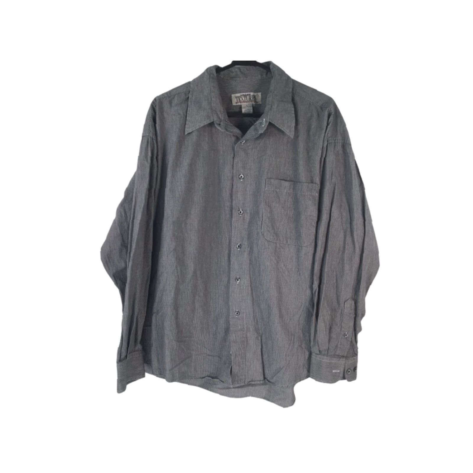 Vintage Textures By Natural Issue Mens Button Front Shirt Black Stripe Long Sleeve XL Size US XL / EU 56 / 4 - 2 Thumbnail