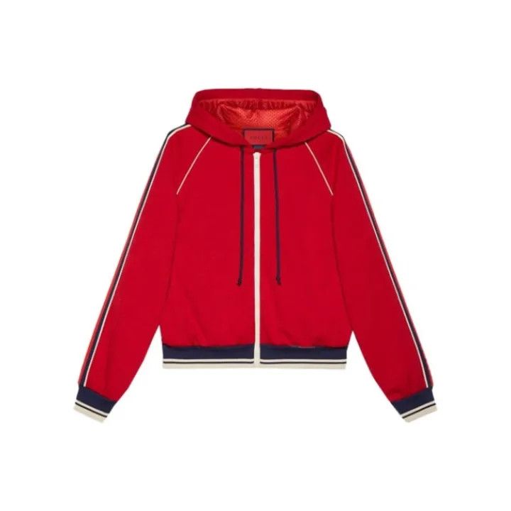 Gucci Gucci Red Hooded Zip-Up Sweatshirt Size US M / EU 48-50 / 2 - 1 Thumbnail