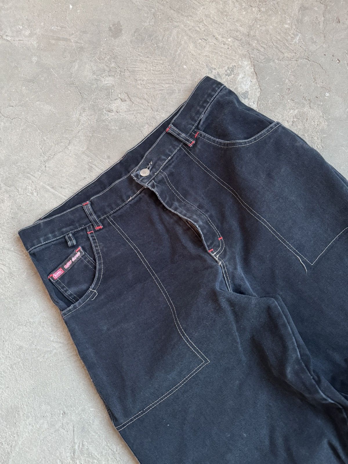 Japanese Brand × Vintage Vintage Big Pockets Distressed Baggy Y2K Denim Pants Size US 31 - 3 Thumbnail