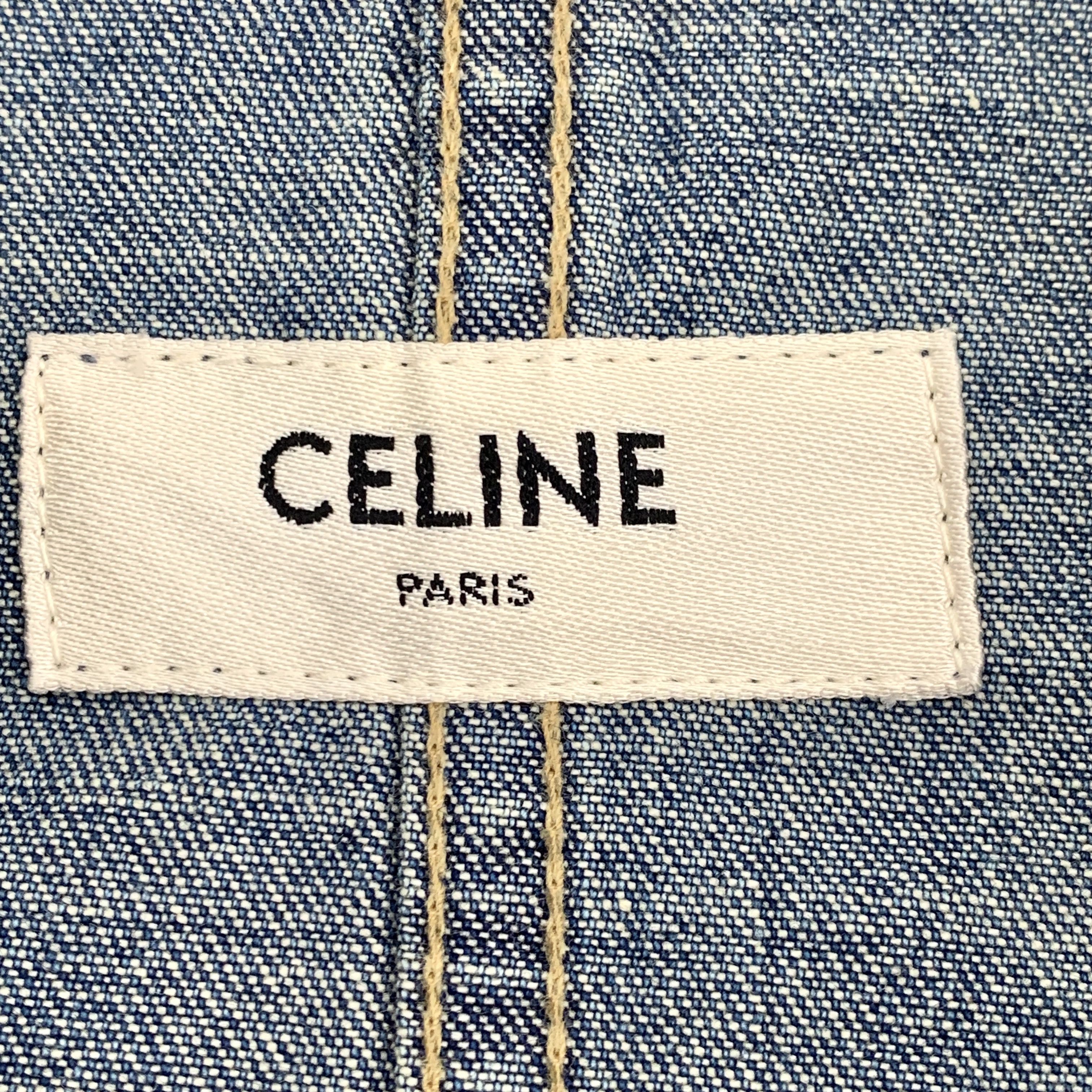 Celine Celine Blue Horn Button Cotton Denim Jacket S Size S / US 4 / IT 40 - 2 Thumbnail