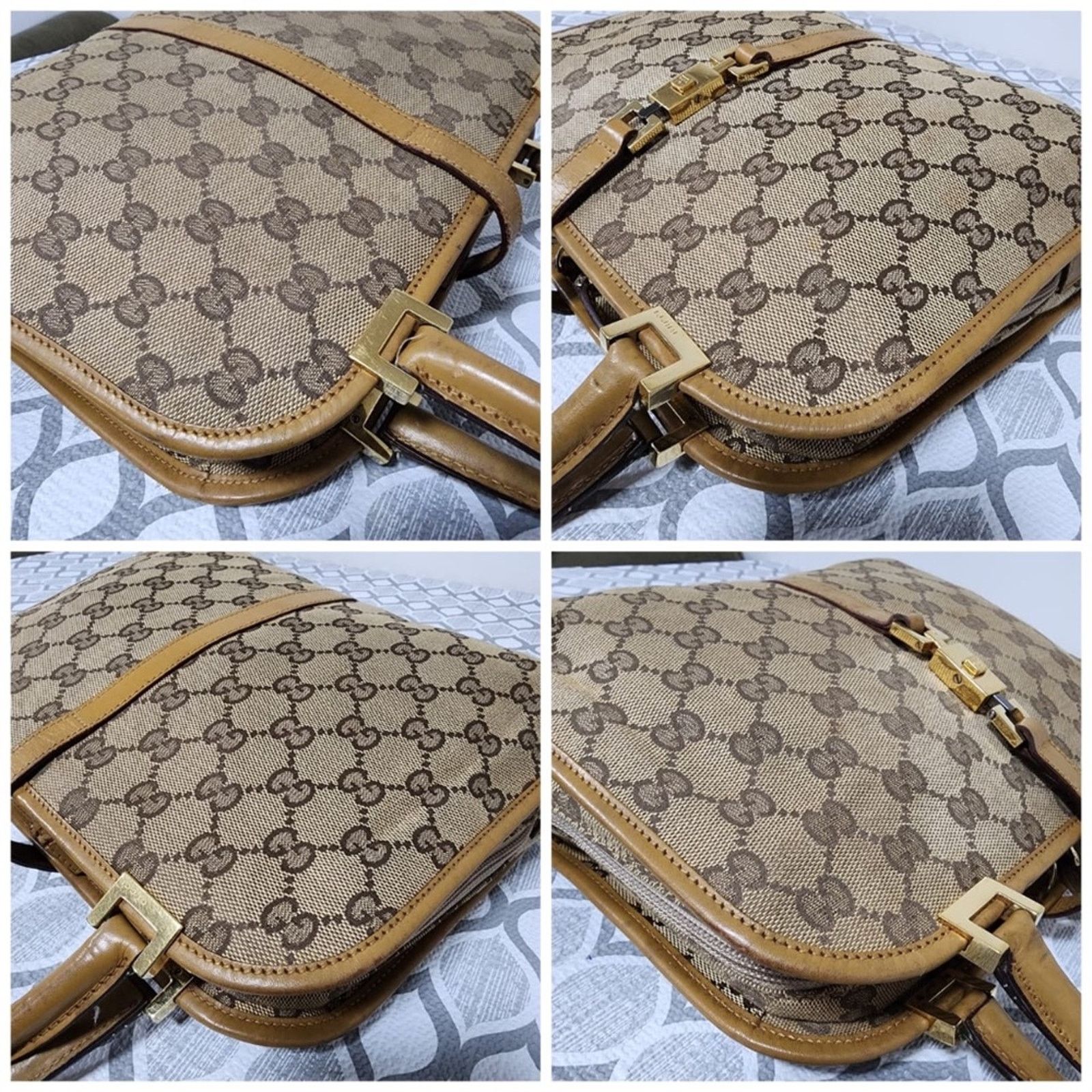 Gucci Au Gucci Vintage Piston Lock Jackie Shoulder Bag Brown/Beige Size ONE SIZE - 13 Thumbnail