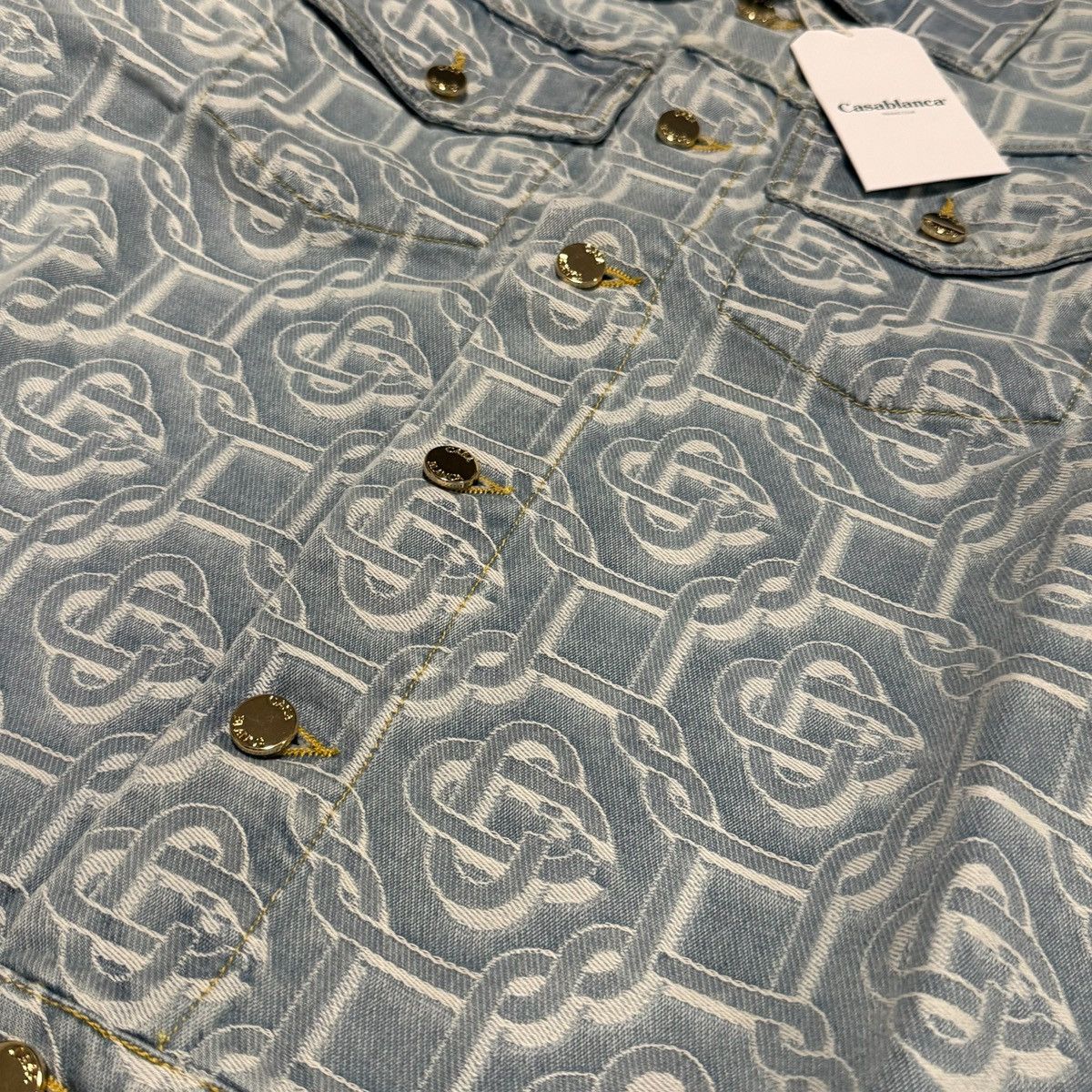 Casablanca Casablanca Bleached Denim Jacket Monogram Size US M / EU 48-50 / 2 - 9 Thumbnail