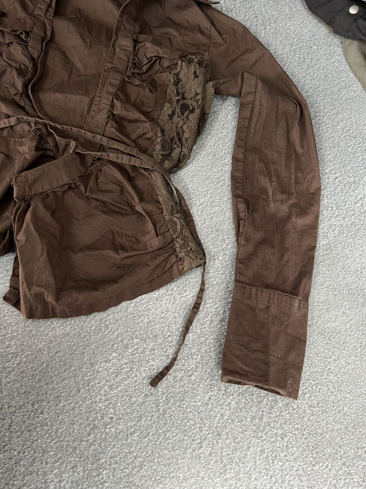 Affliction Y2k Brown Lace Up Shirt Japan Style long sleeve Size M / US 6-8 / IT 42-44 - 4 Thumbnail