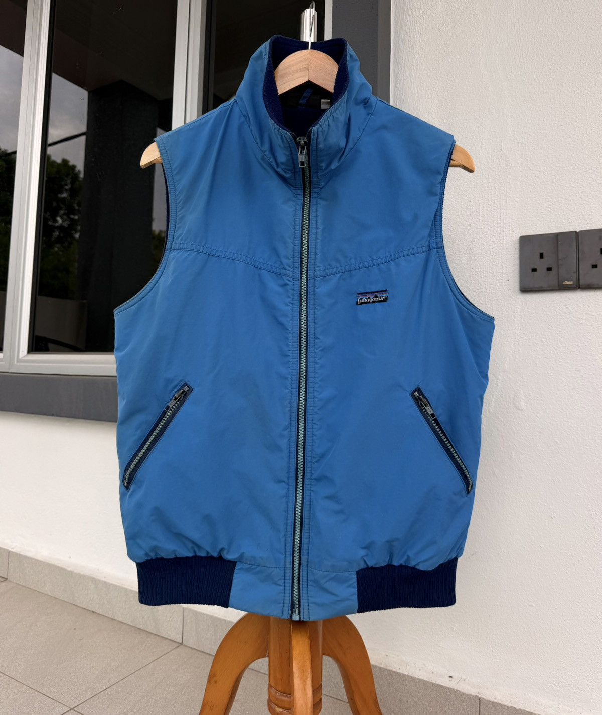 Patagonia Vintage 80s Patagonia Fleece Lined Vest Blue Outdoor USA Size US M / EU 48-50 / 2 - 7 Thumbnail