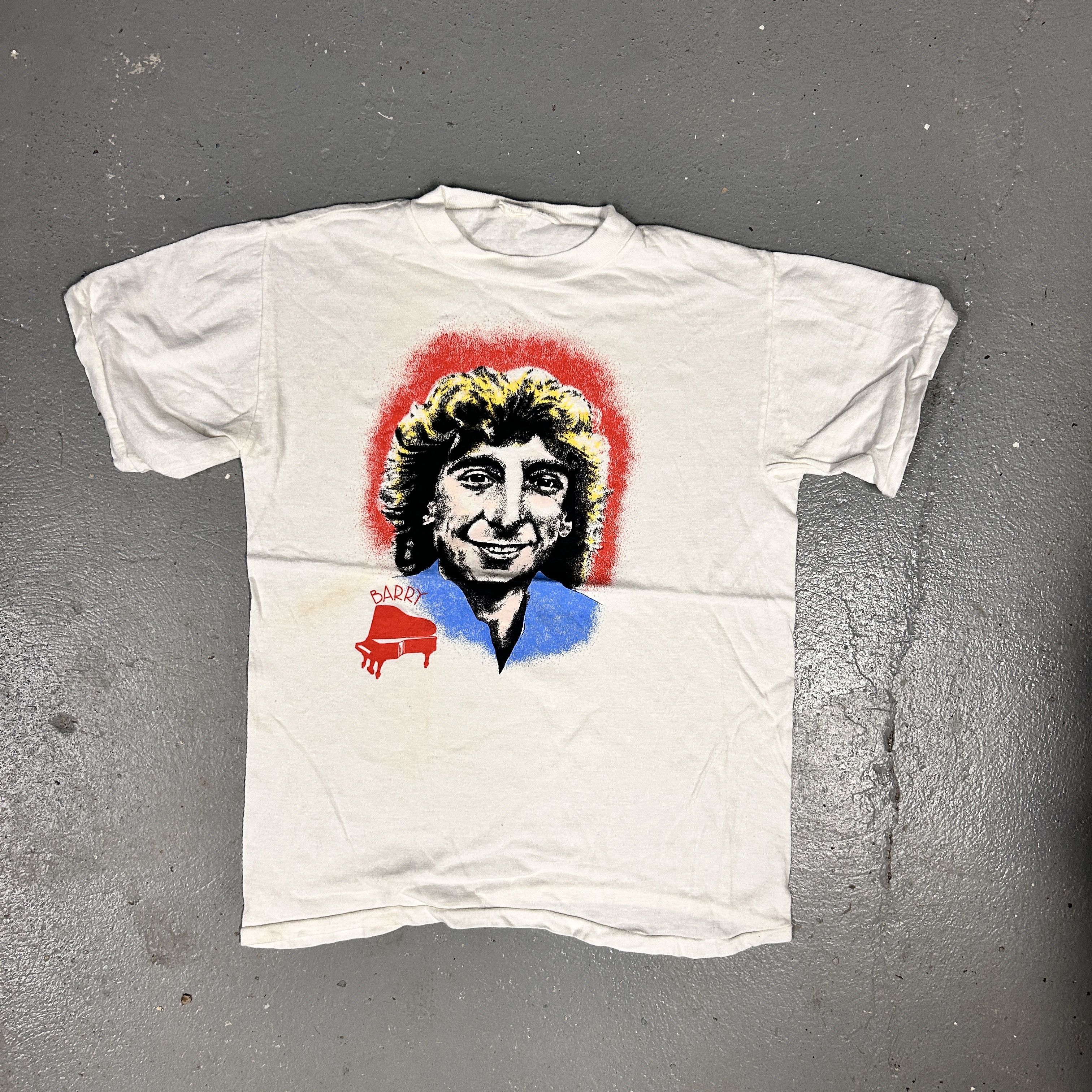 Other Vintage 80s Barry Manilow Piano Portrait Band T-Shirt Size US M / EU 48-50 / 2 - 1 Thumbnail