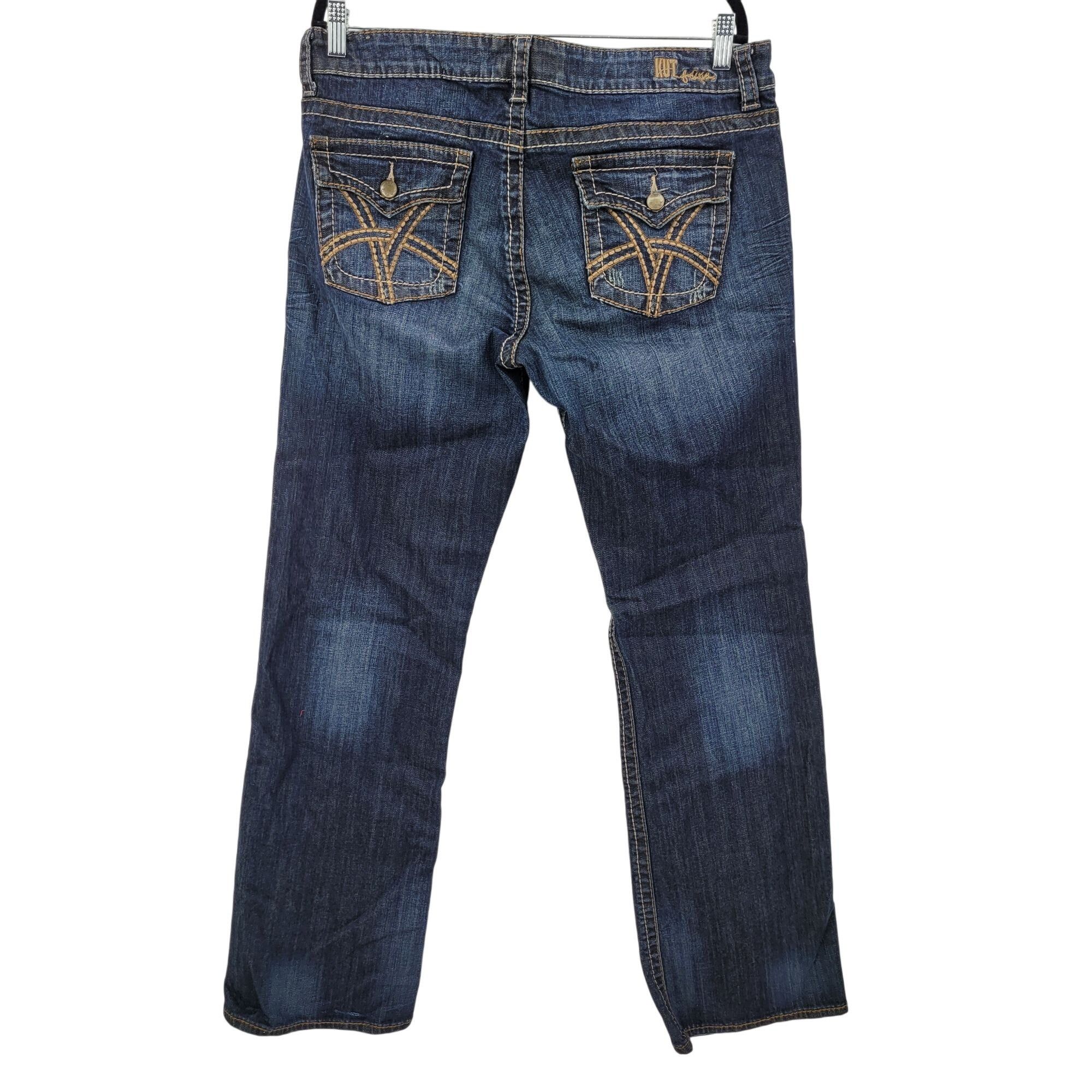 Other Kut From The Kloth Womens So Low Jeans Sz14 Dark Wash Bootcu Size 36" / US 14 / IT 50 - 10 Thumbnail