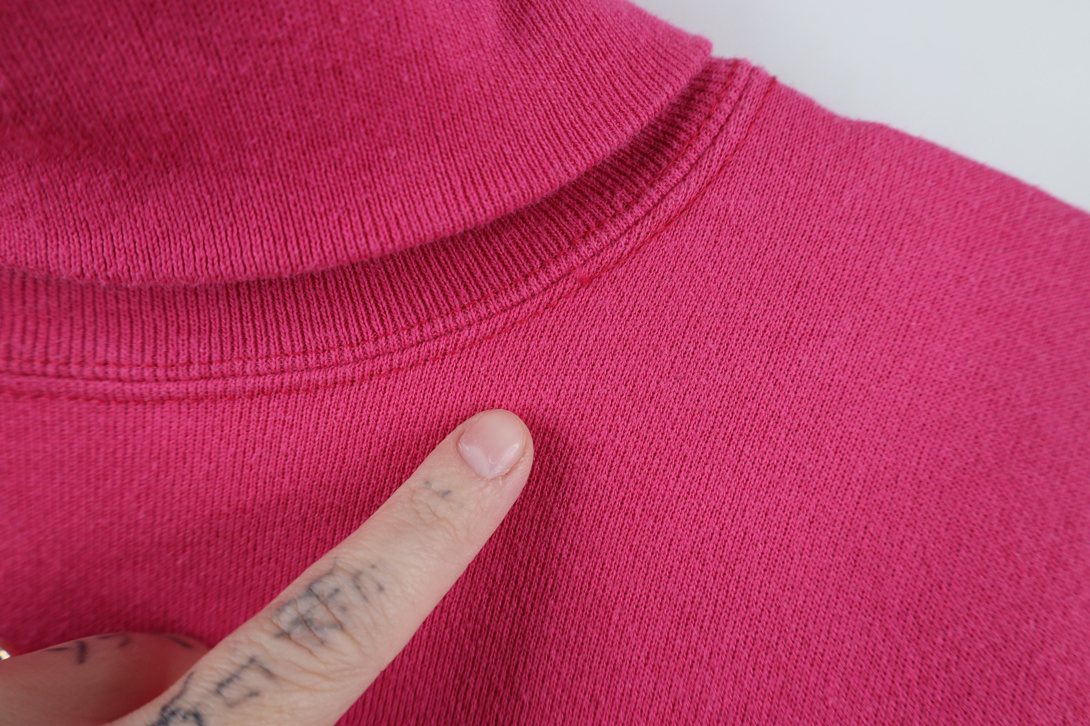 Vintage Vintage 90s Streetwear Blank Turtleneck Sweatshirt Pink USA Size L / US 10 / IT 46 - 8 Thumbnail