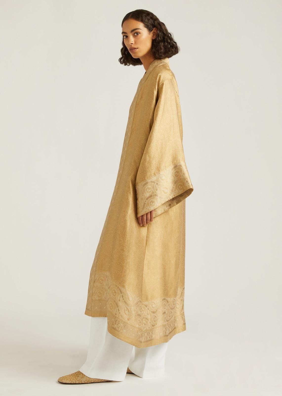 Loro Piana o1srvl11e0525 FAN0136 Silk/Linen Kasey Coat in Golden Size XS / US 0-2 / IT 36-38 - 2 Thumbnail