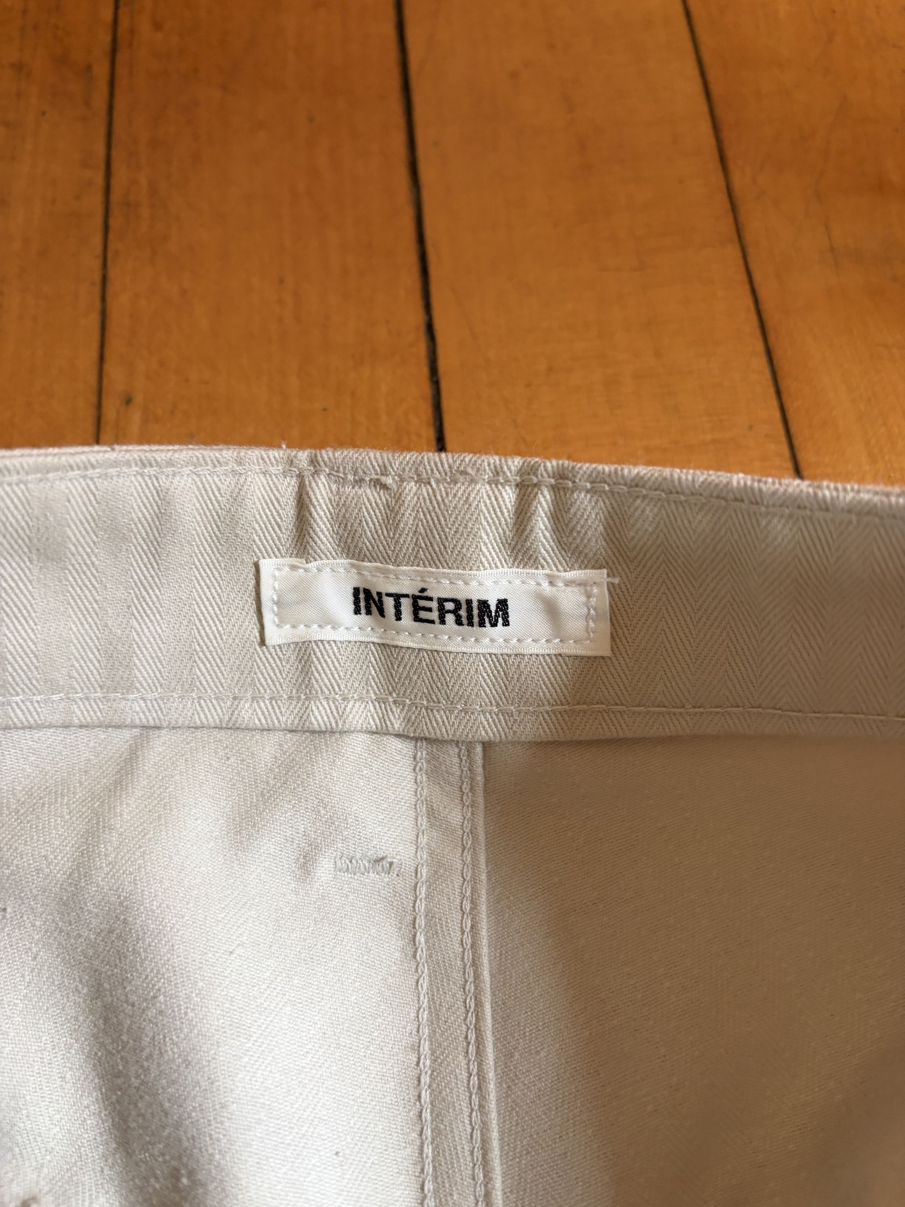 Japanese Brand Interim ORGANIC COTTON HBT TWILL BAKER PANTS - IVORY Size US 31 - 5 Thumbnail