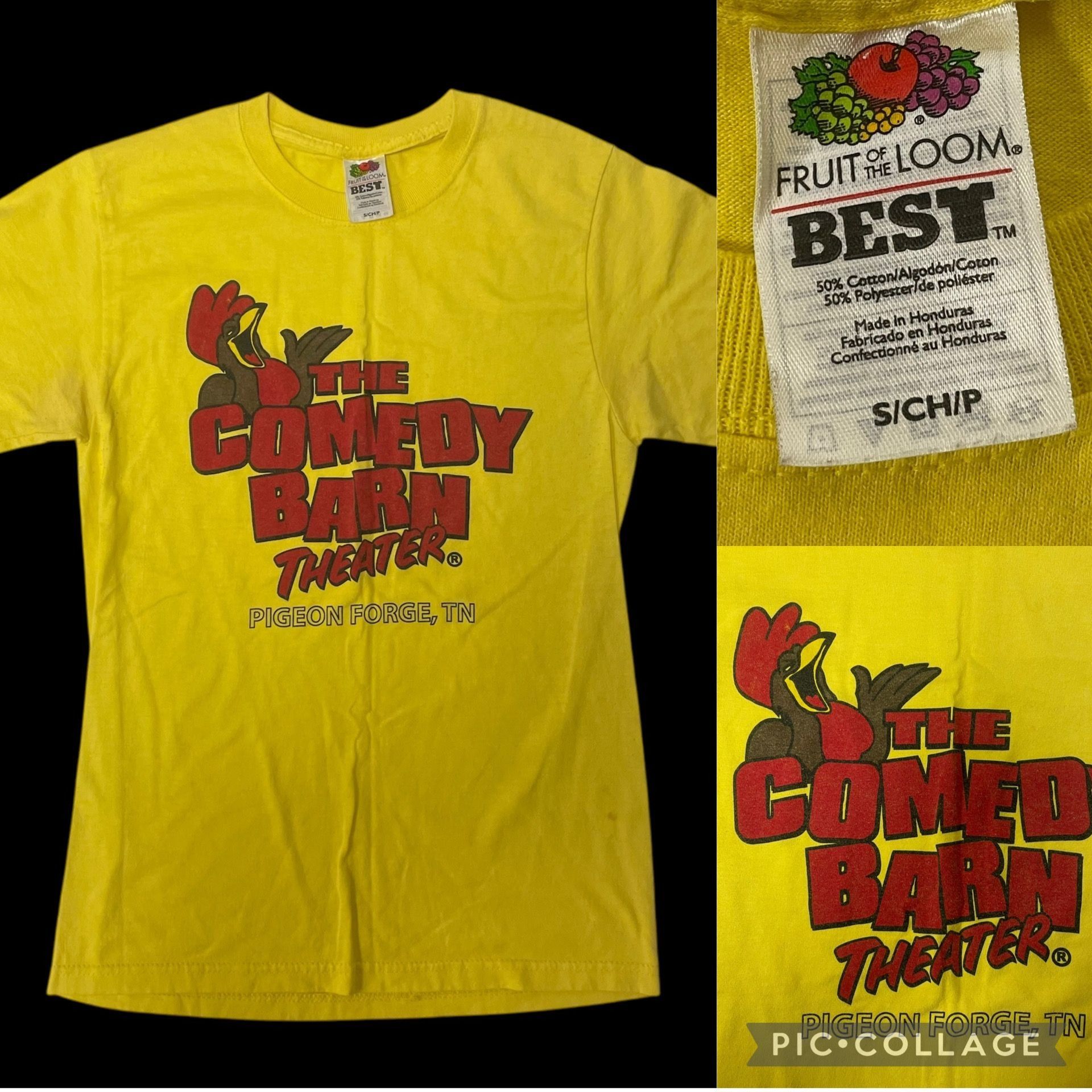 Fruit Of The Loom Vtg BEST Yellow The COMEDY BARN THEATRE Pigeon Forge TN Tee Size US S / EU 44-46 / 1 - 1 Thumbnail