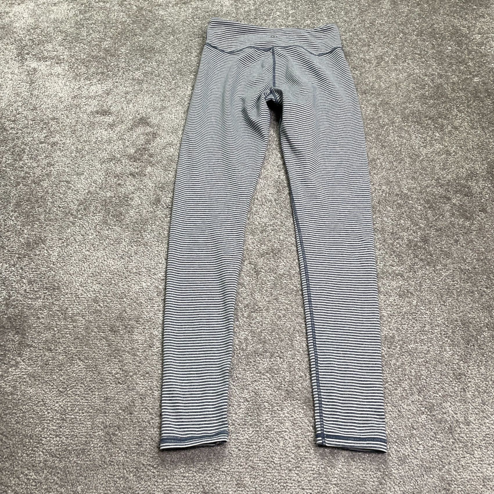 Vintage UNBRANDED Compression Leggings Womens Small Blue White Striped Athletic 25x28.5 Size 28" / US 6 / IT 42 - 2 Thumbnail