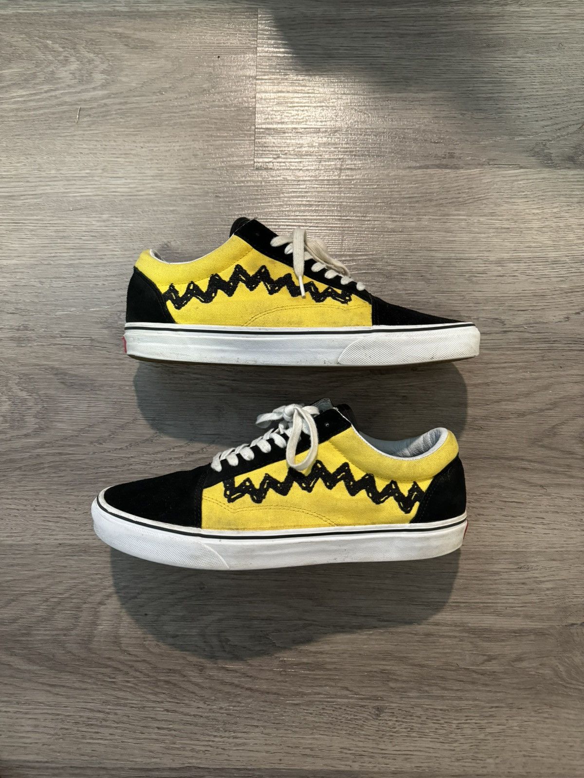 image of Charlie Brown Old Skool Vans Shoes in Yellow, Men's (Size 11.5)