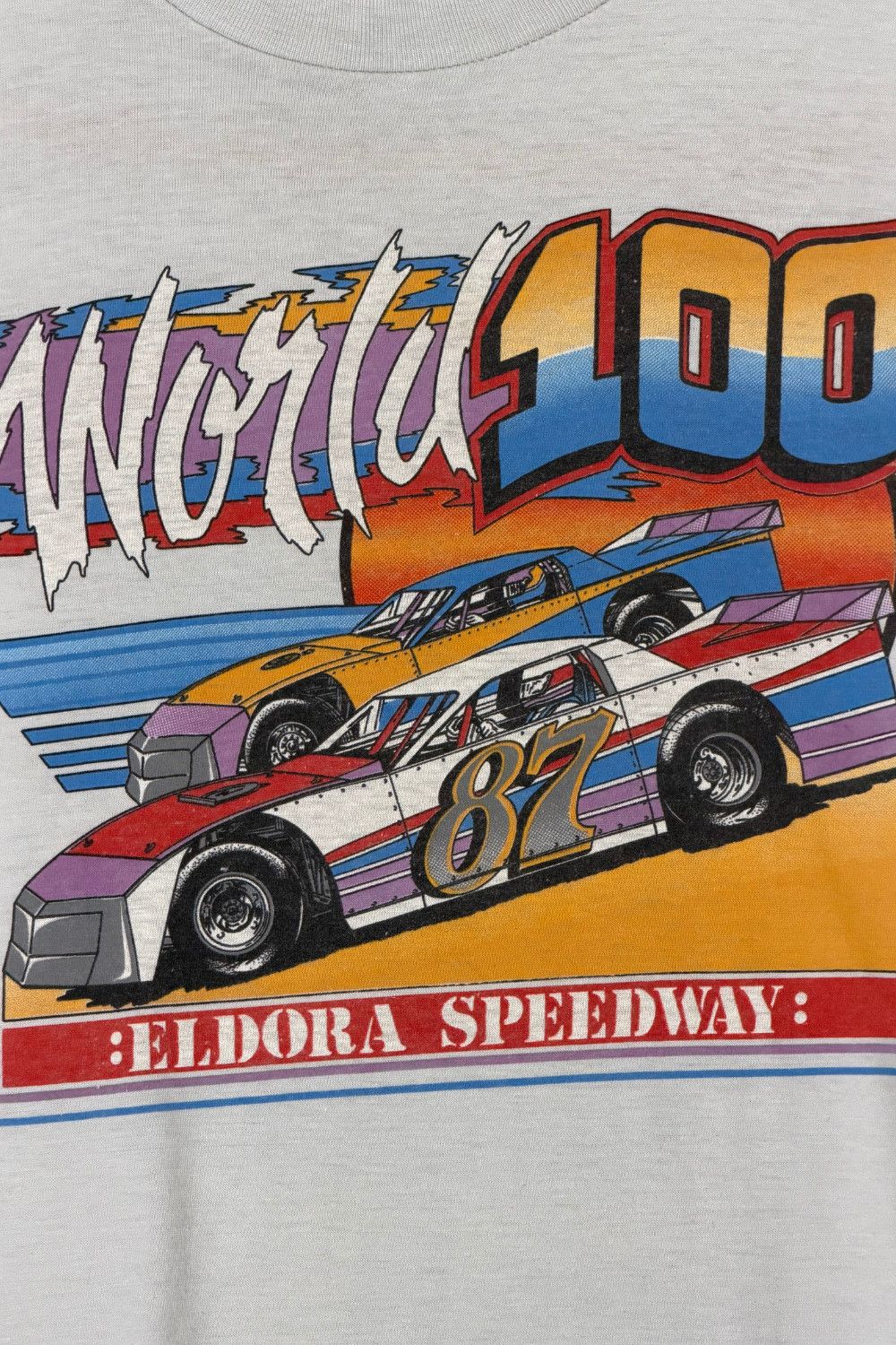 Vintage 1988/89 World 100 Eldora Speedway Racing Tee XL Size US XL / EU 56 / 4 - 6 Thumbnail