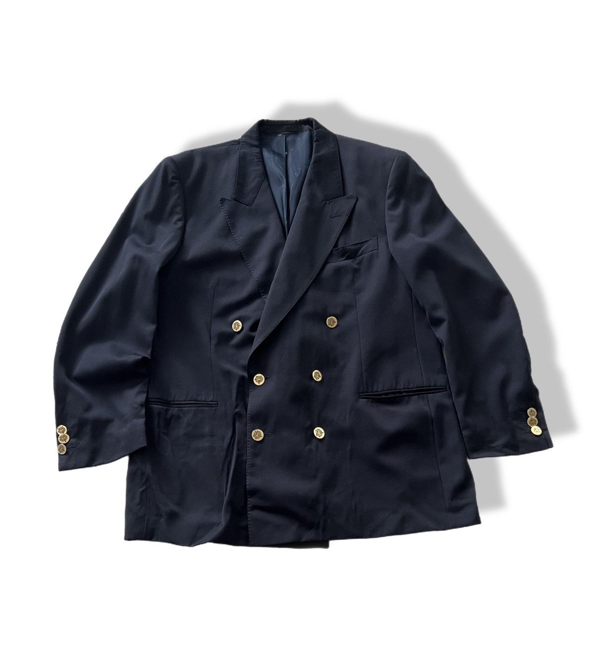 Paul & Shark Paul Shark Double Breasted Blazer Black Gold Buttons Classic Size 54R - 1 Thumbnail