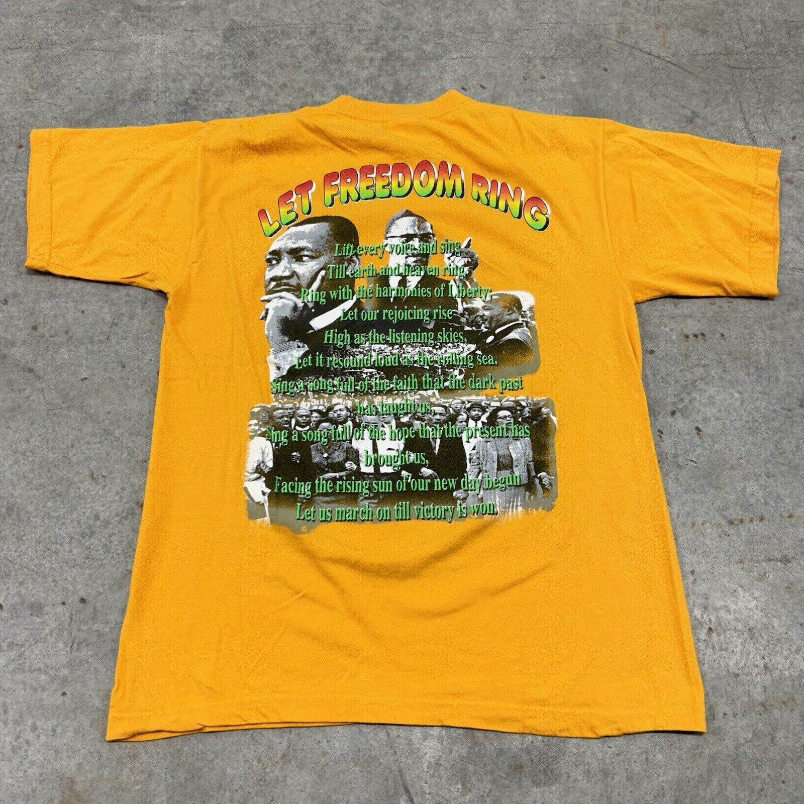 Rap Tees × Vintage Vintage 90s Black History into Focus Rap Tee Yellow T Shirt Size US L / EU 52-54 / 3 - 3 Thumbnail