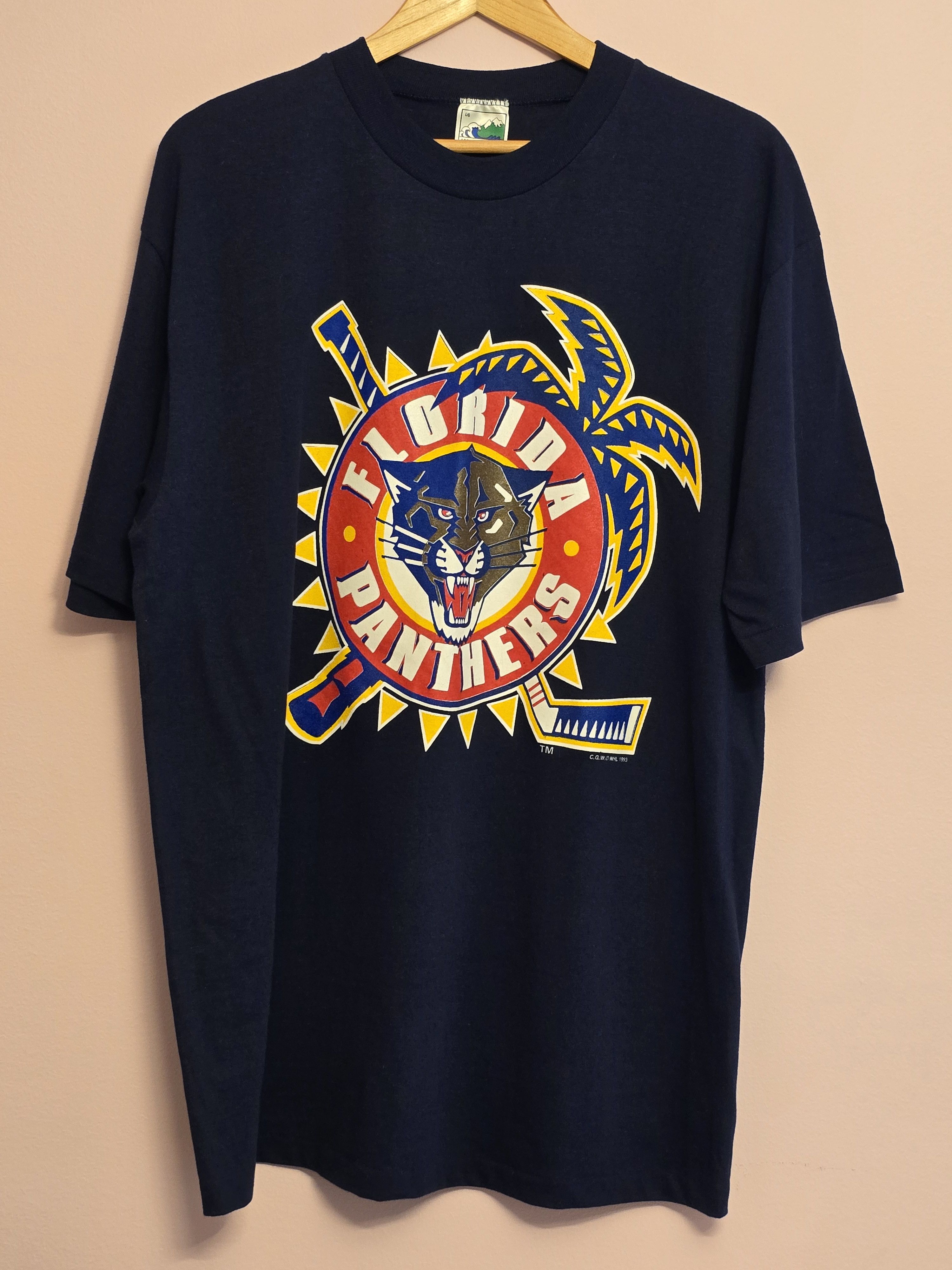 NHL × Vintage Vintage 1993 Florida Panthers T-Shirt Size US L / EU 52-54 / 3 - 1 Thumbnail