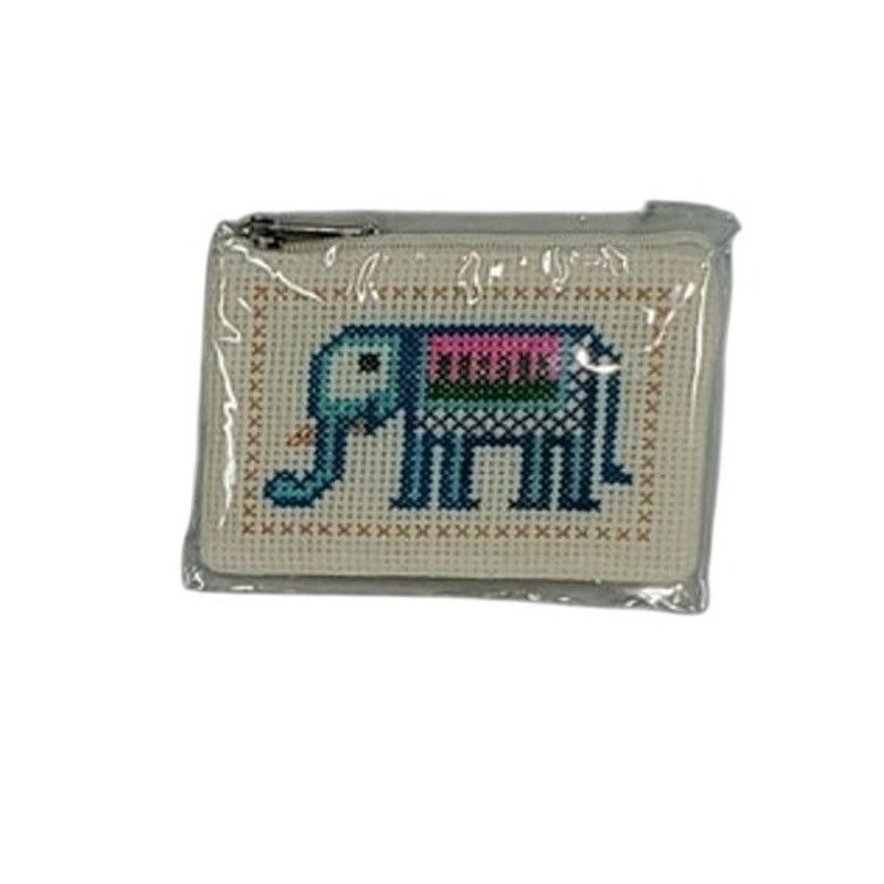Other Canvas Coin Purse Keychain Elephant Design Small Zip Wallet Size ONE SIZE - 1 Thumbnail