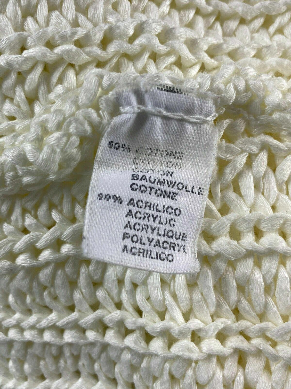 Designer Elisa Cavaletti White Short Sleeve Chunky Knit Sweater L Size M / US 6-8 / IT 42-44 - 9 Thumbnail