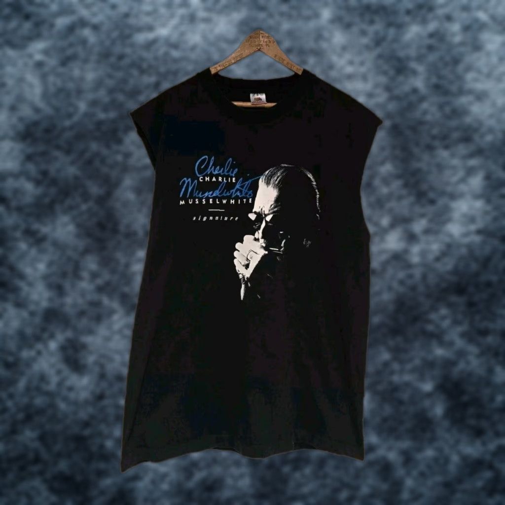 Vintage VINTAGE Charlie Musselwhite Concert T-Shirt Mens XL Black 1991 1990s Stitch READ Size US XL / EU 56 / 4 - 1 Thumbnail