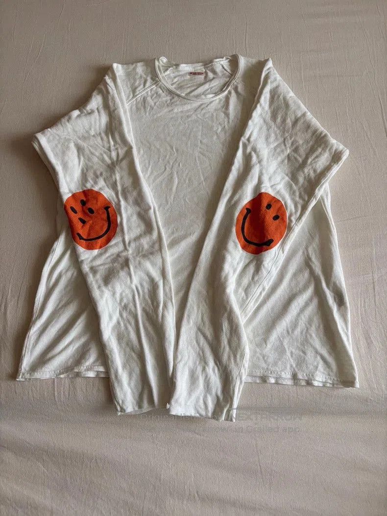 Kapital KAPITAL White Long Sleeve T-Shirt with Smiley Size US M / EU 48-50 / 2 - 2 Thumbnail