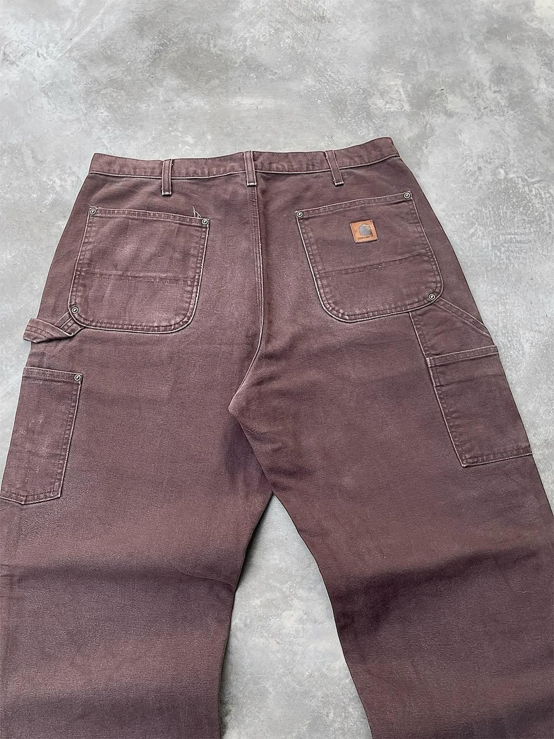 Carhartt Faded Dark Brown Carhartt Doublekne🪡Grunge Size US 34 / EU 50 - 6 Thumbnail