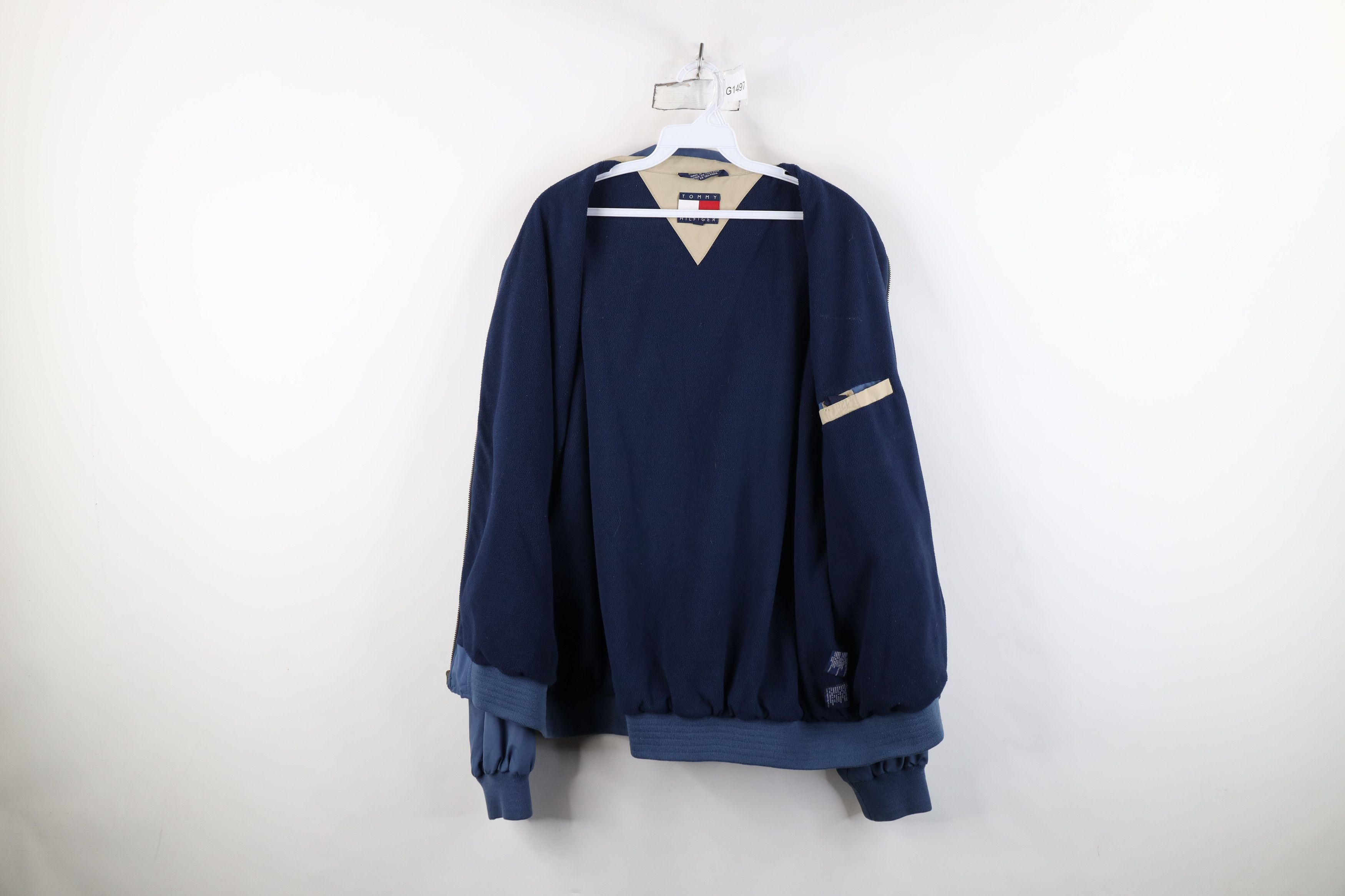 Tommy Hilfiger Vintage 90s Tommy Hilfiger Microfiber Bomber Jacket Blue Size US L / EU 52-54 / 3 - 11 Thumbnail