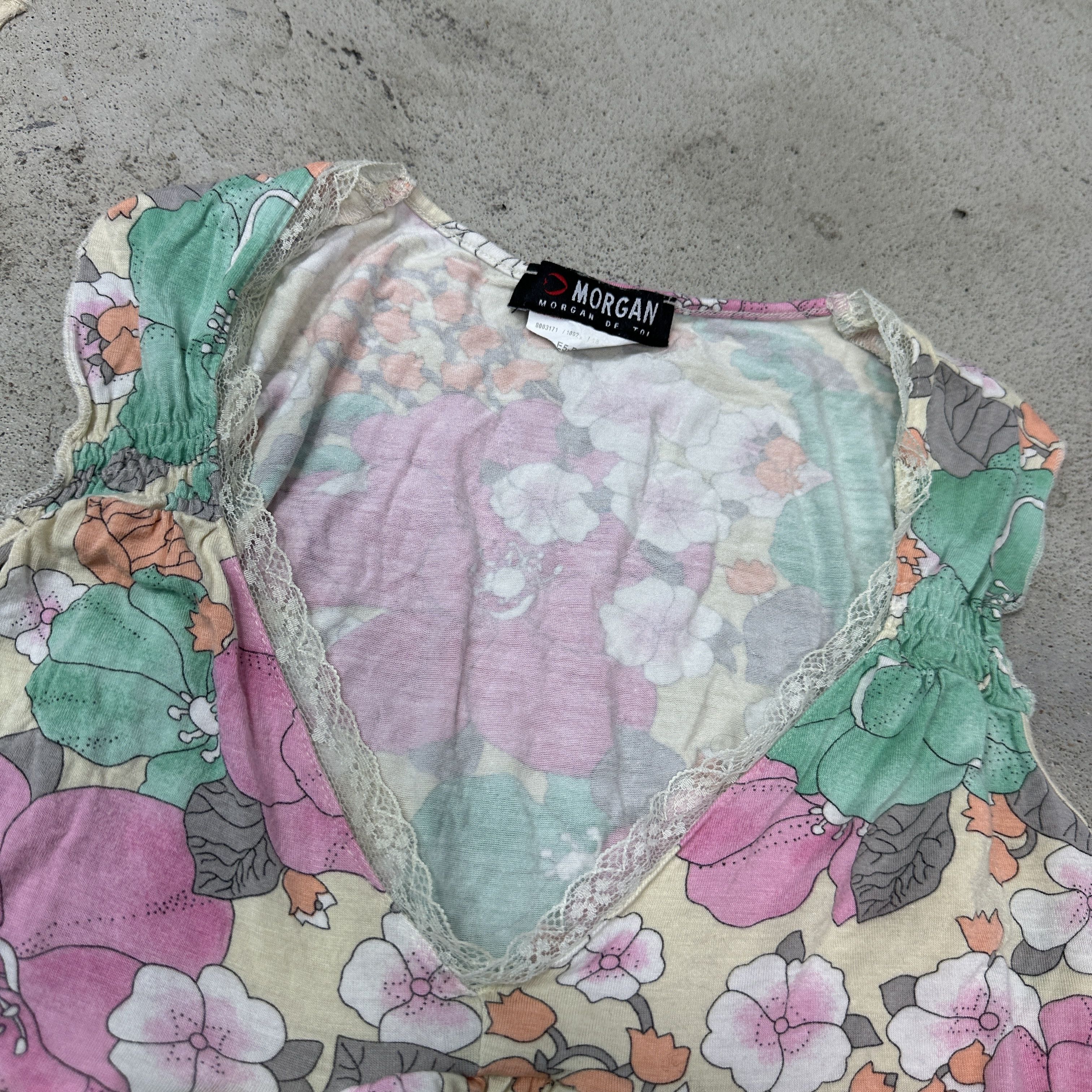 Vintage Vintage Coquette Flower Pattern Printed Morgan Top Y2K Size S / US 4 / IT 40 - 3 Thumbnail